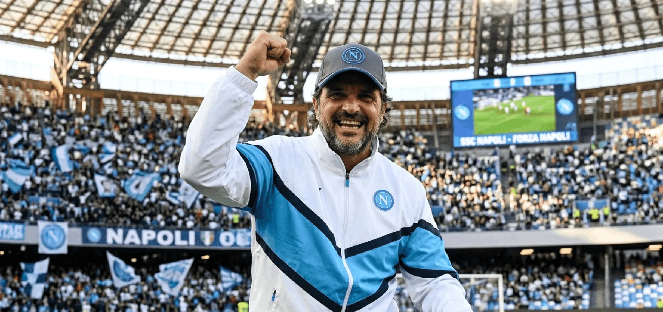 Dario Rocco SSC Napoli UEFA Youth League blue white EA7 track jacket