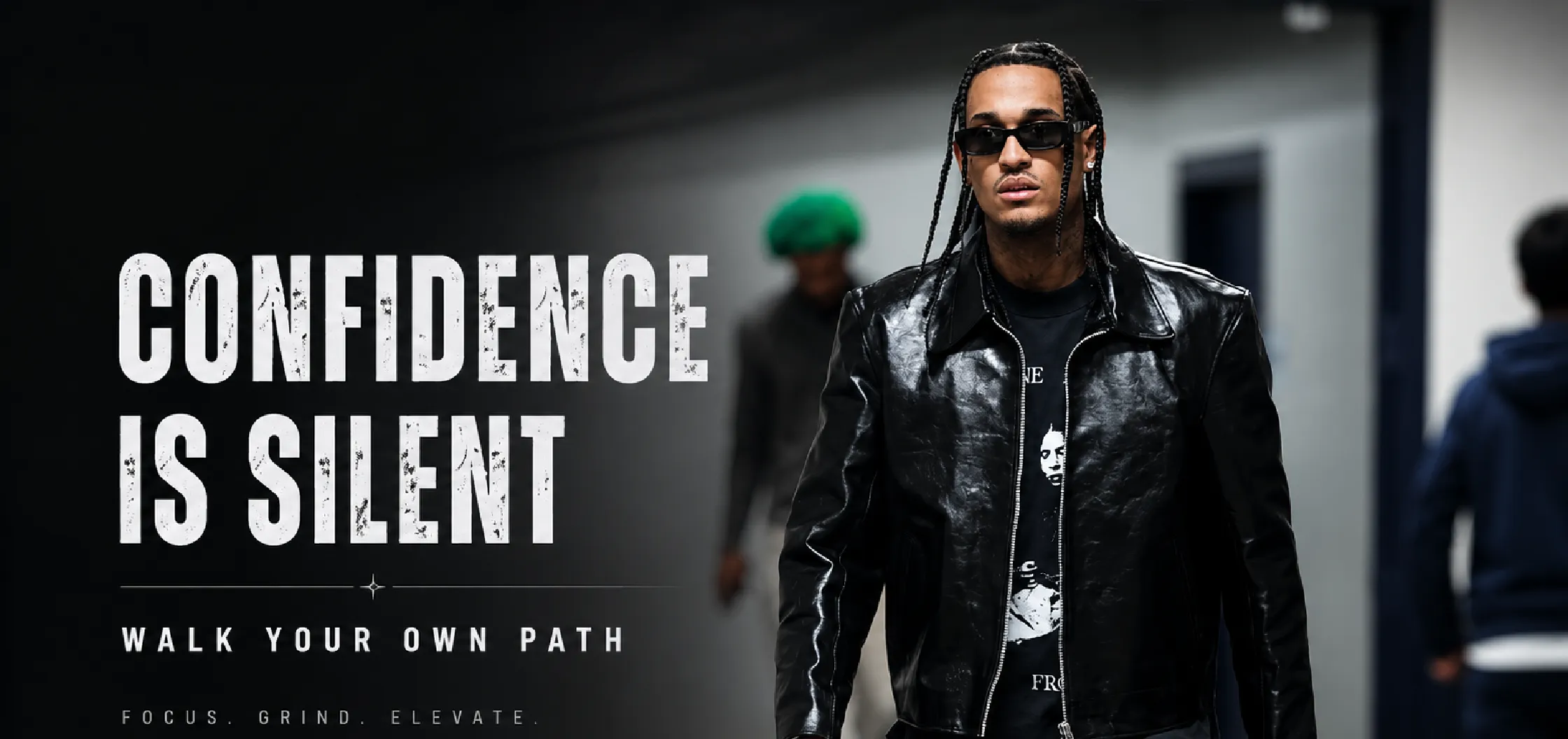 Jordan Clarkson wearing a black high-shine leather tunnel jacket during the New York Knicks vs Oklahoma City Thunder game in 2026