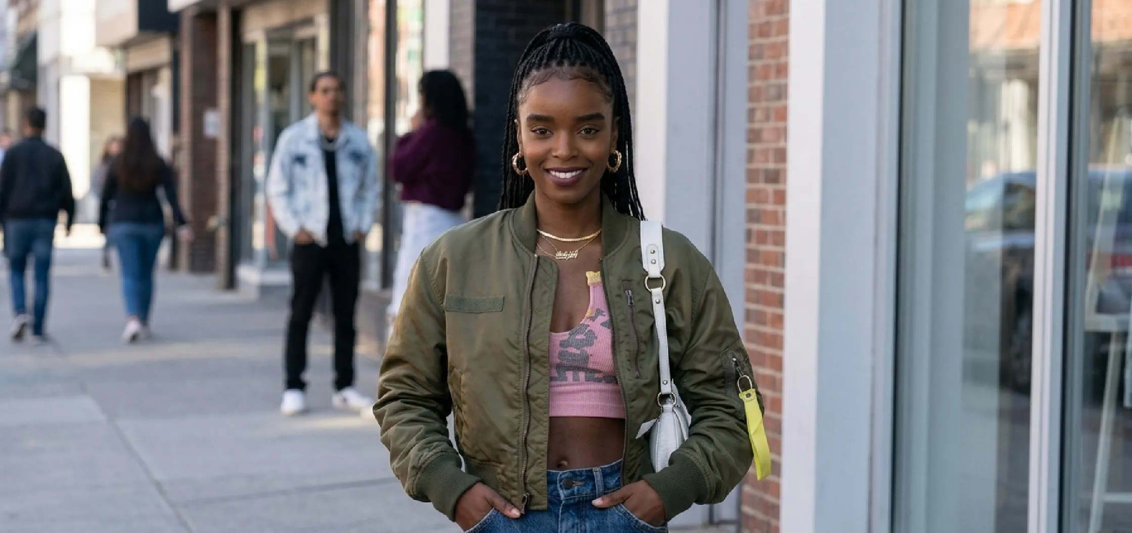 Forever 2025 Keisha Clark cropped green bomber jacket streetwear style