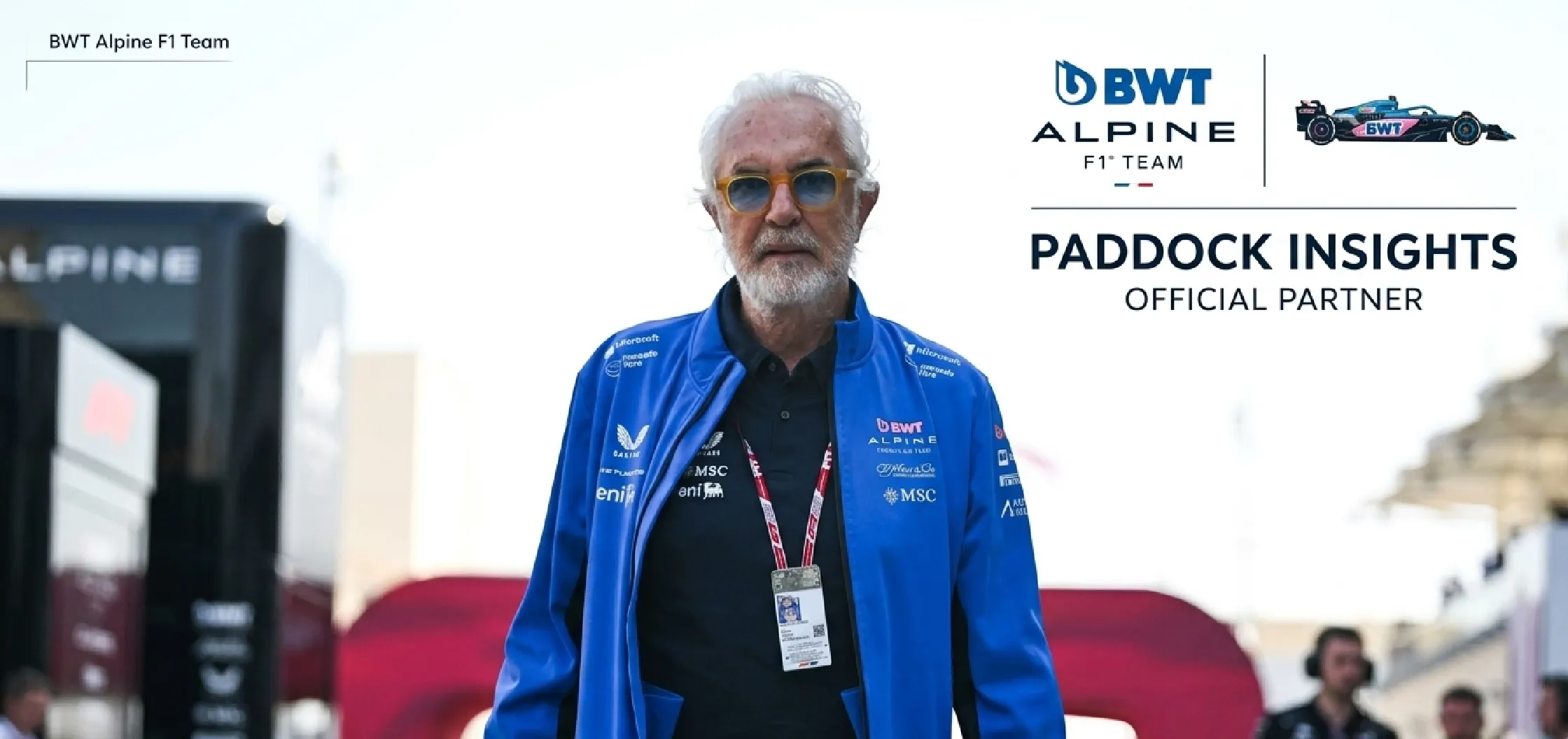 Flavio Briatore F1 Grand Prix Of Qatar 2025 Alpine blue track jacket