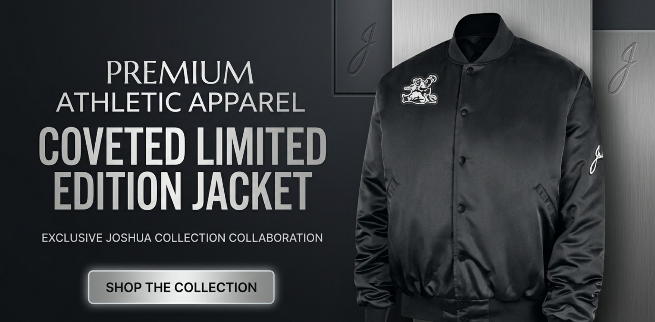 Jackie Robinson Satin Black Varsity Bomber Jacket with glossy finish and white embroidered detailing for timeless streetwear style