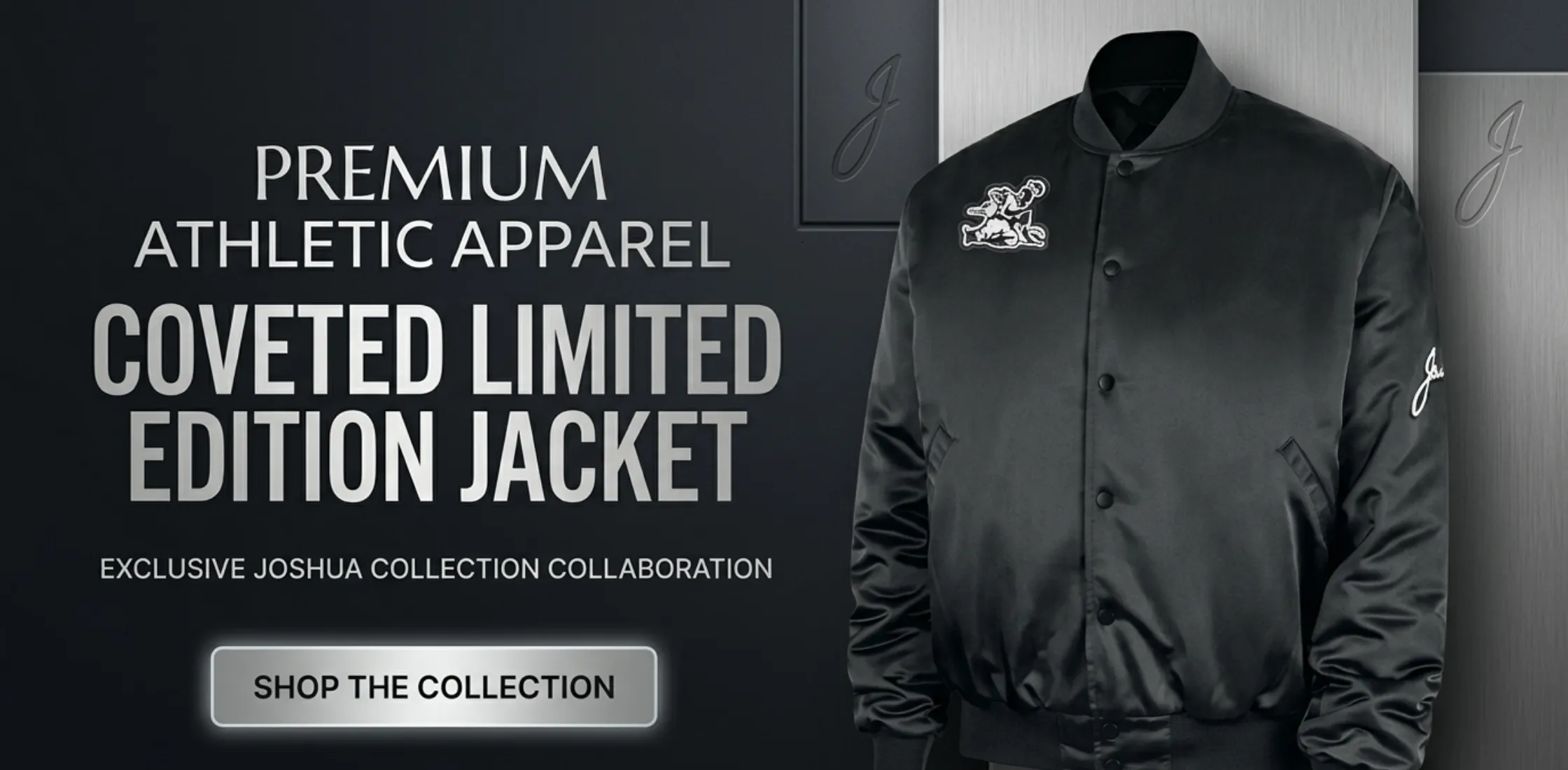 Jackie Robinson Satin Black Varsity Bomber Jacket with glossy finish and white embroidered detailing for timeless streetwear style