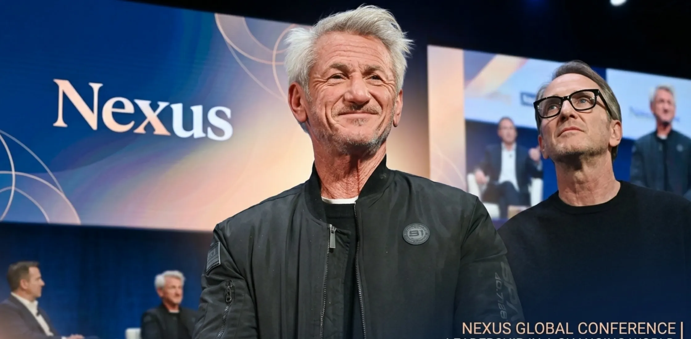 Sean Penn 17th Film Festival Lumière black bomber jacket cinematic MA-1 style with sleeve graphics utility pocket and modern streetwear design