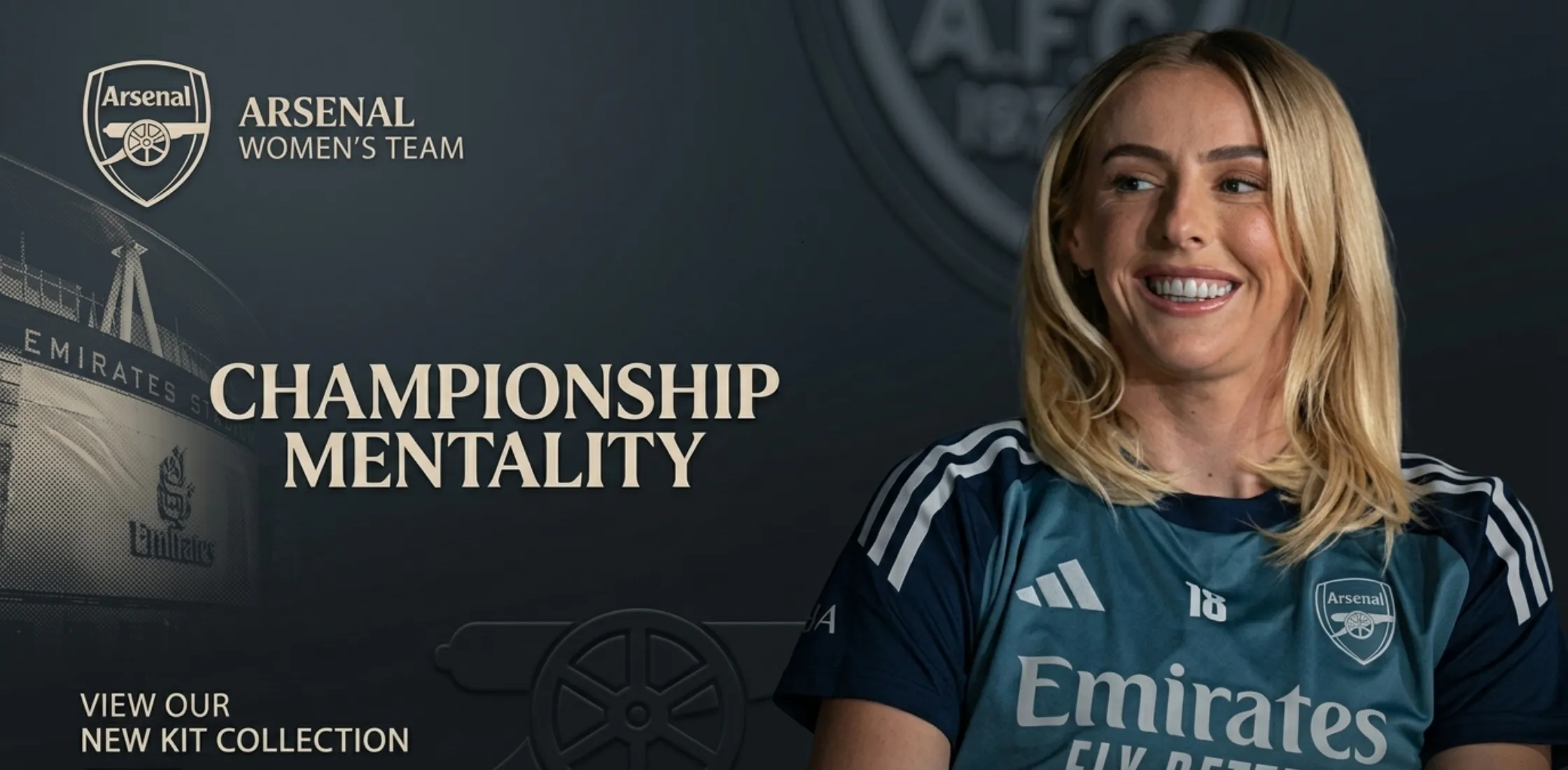 Chloe Kelly Arsenal FC Training Jersey in teal and navy design featuring Adidas branding, Arsenal crest, and modern athletic styling for training and casual wear.