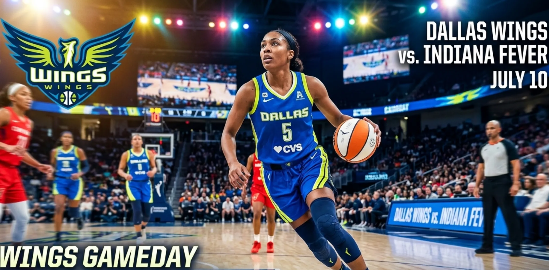 Paige Bueckers Dallas Wings jersey vs Indiana Fever 2026 WNBA game-day outfit showcasing bold blue and neon lime design