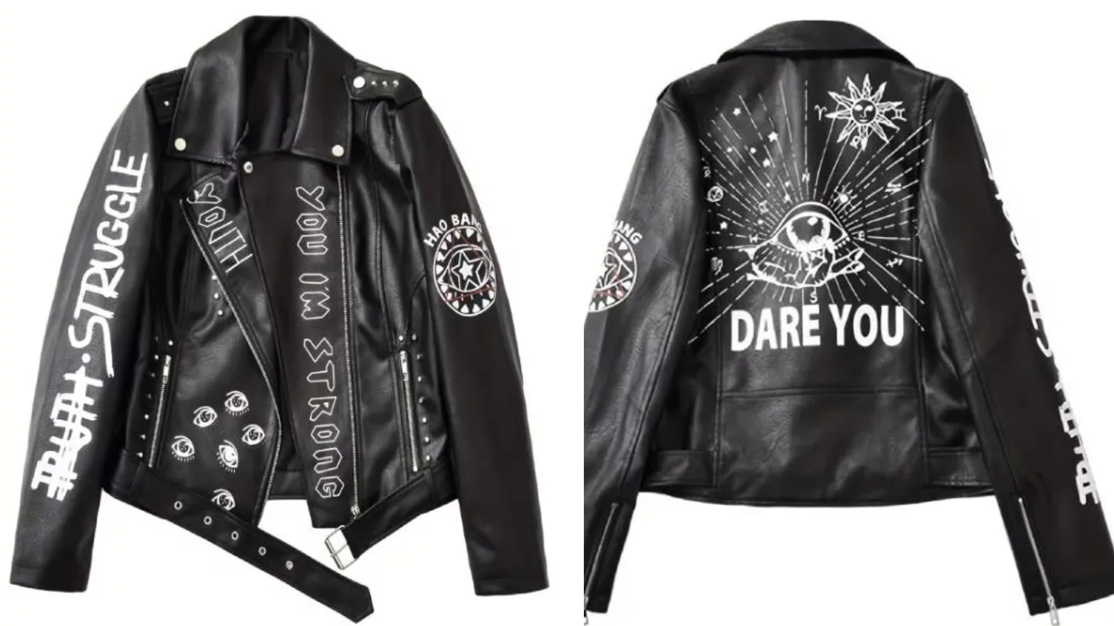 Why the Eye Dare You Black Leather Jacket Is the Ultimate Punk Fashion Statement