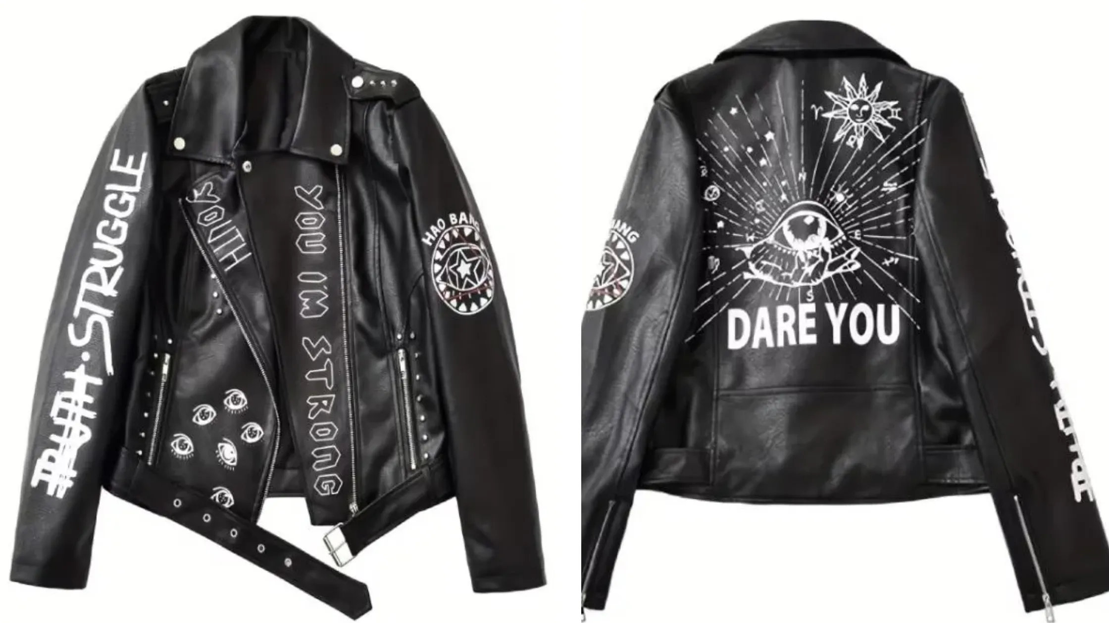 Why the Eye Dare You Black Leather Jacket Is the Ultimate Punk Fashion Statement