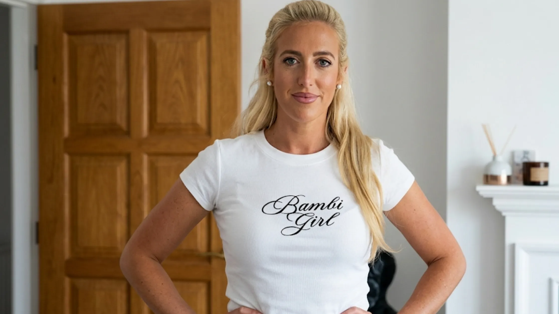 At Home With the Furys S02 Paris Fury Bambi Girl white baby tee Y2K slim fit ribbed cotton graphic streetwear fashion t-shirt