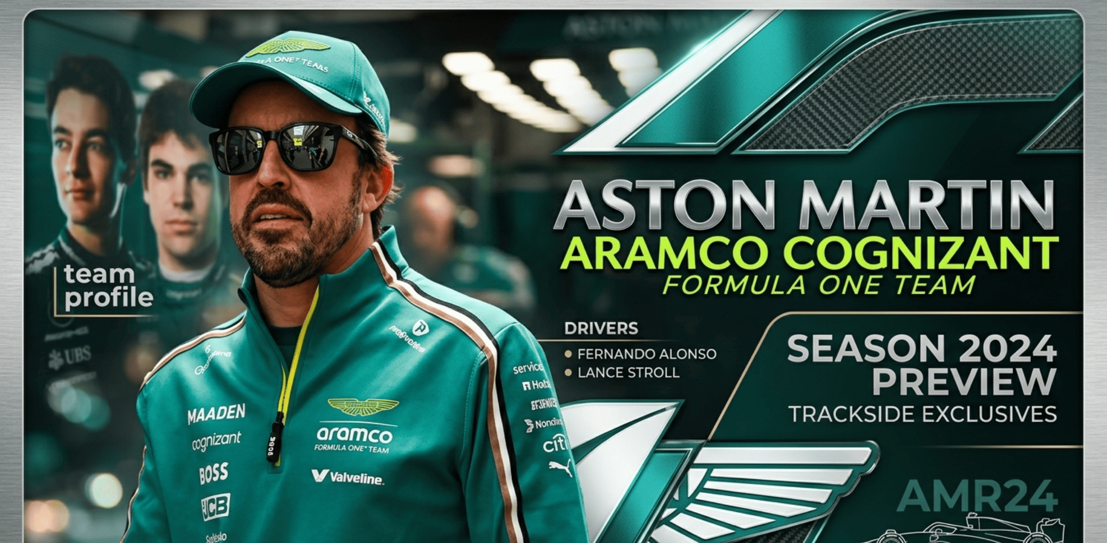 Fernando Alonso Aston Martin Monaco Grand Prix green half-zip sweatshirt