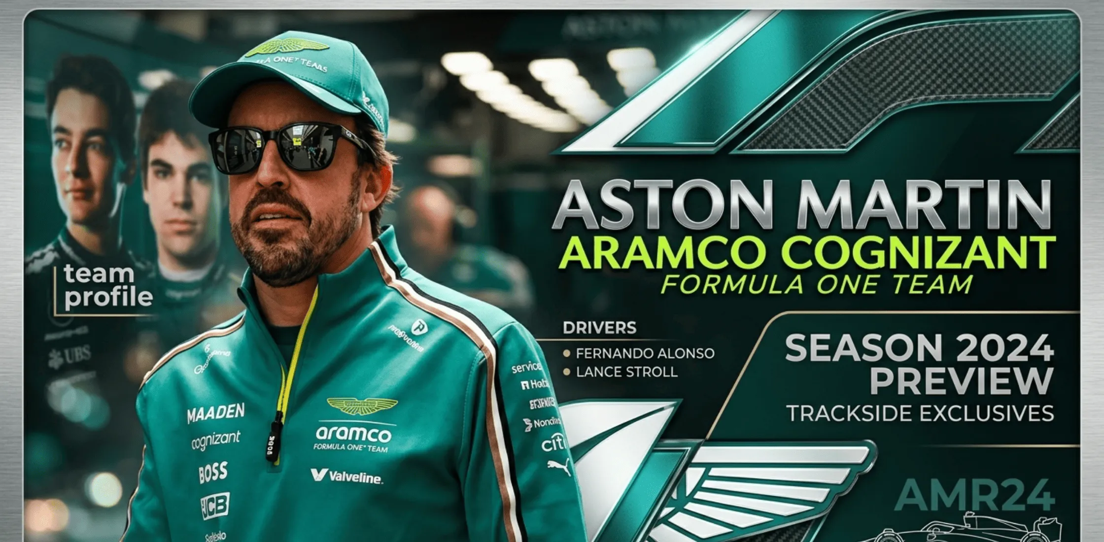 Fernando Alonso Aston Martin Monaco Grand Prix green half-zip sweatshirt