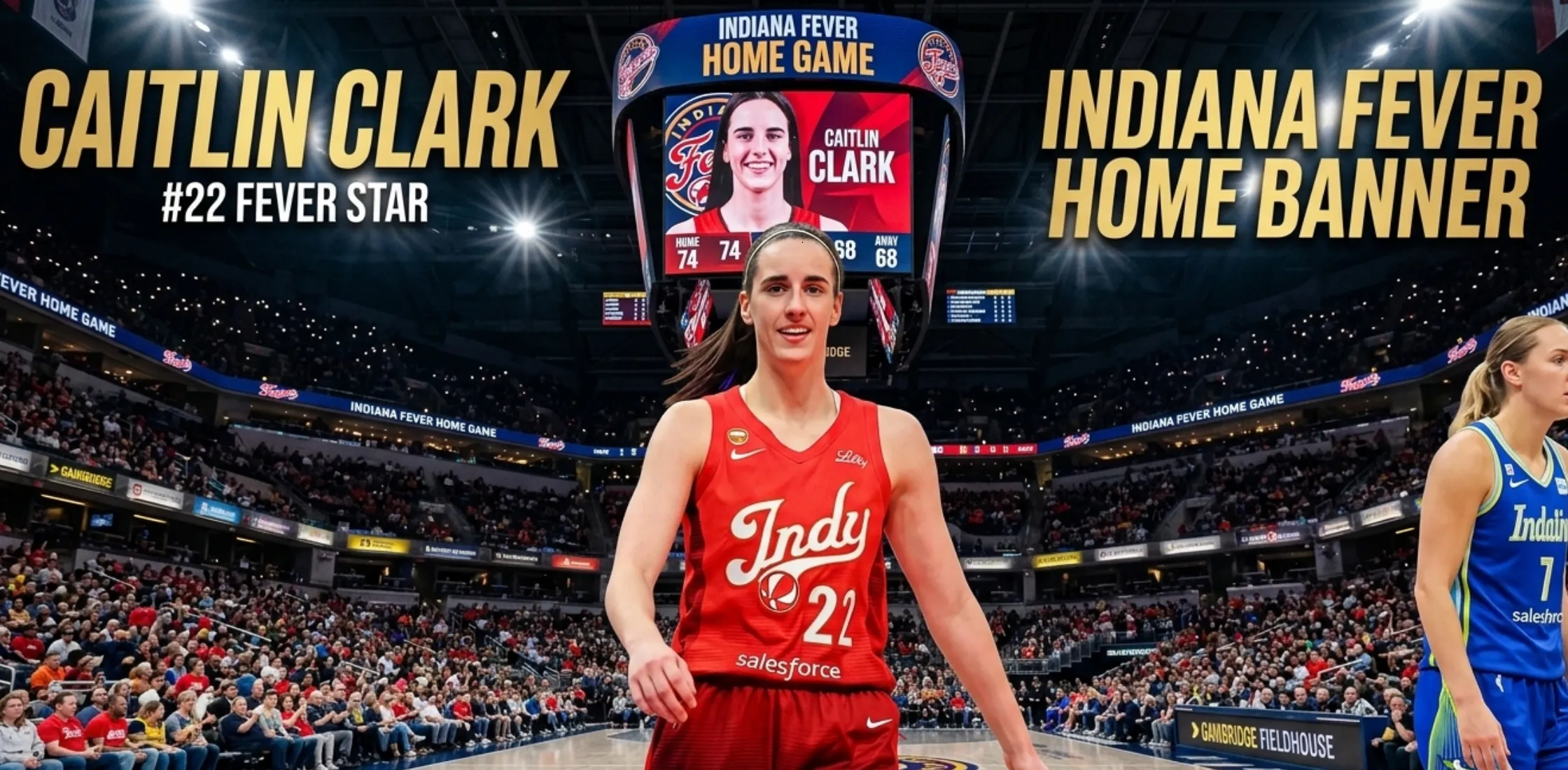 Caitlin Clark Dallas Wings vs Indiana Fever Red Jersey with Indy script and number 22 graphic design