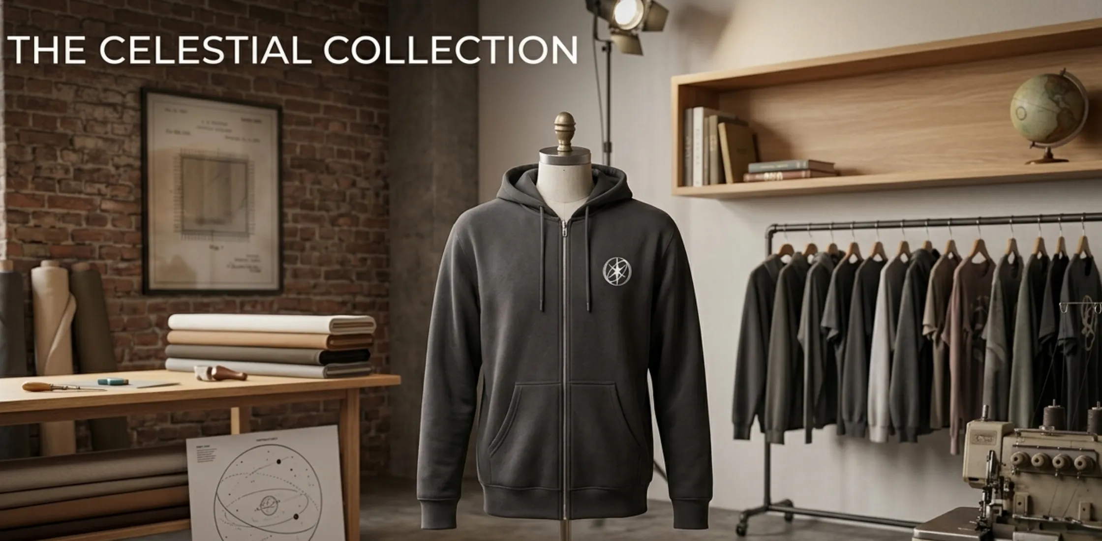 Katseye Beautiful Chaos charcoal black zip-up hoodie with silver zipper, star chest logo, and relaxed streetwear fit design