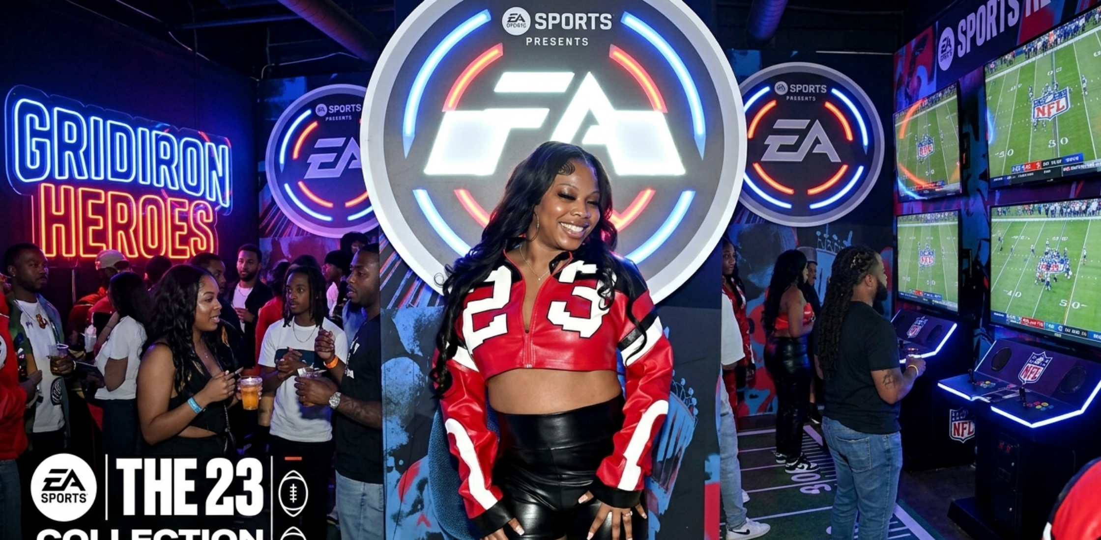 Bankroll Ni Indiana Fever v Atlanta Dream red cropped leather jacket with chest “23” print, basketball-inspired streetwear moto style