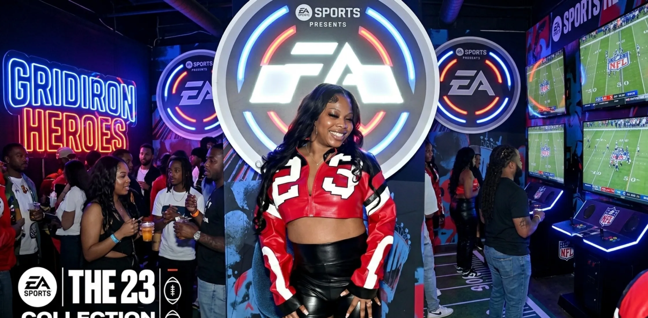 Bankroll Ni Indiana Fever v Atlanta Dream red cropped leather jacket with chest “23” print, basketball-inspired streetwear moto style