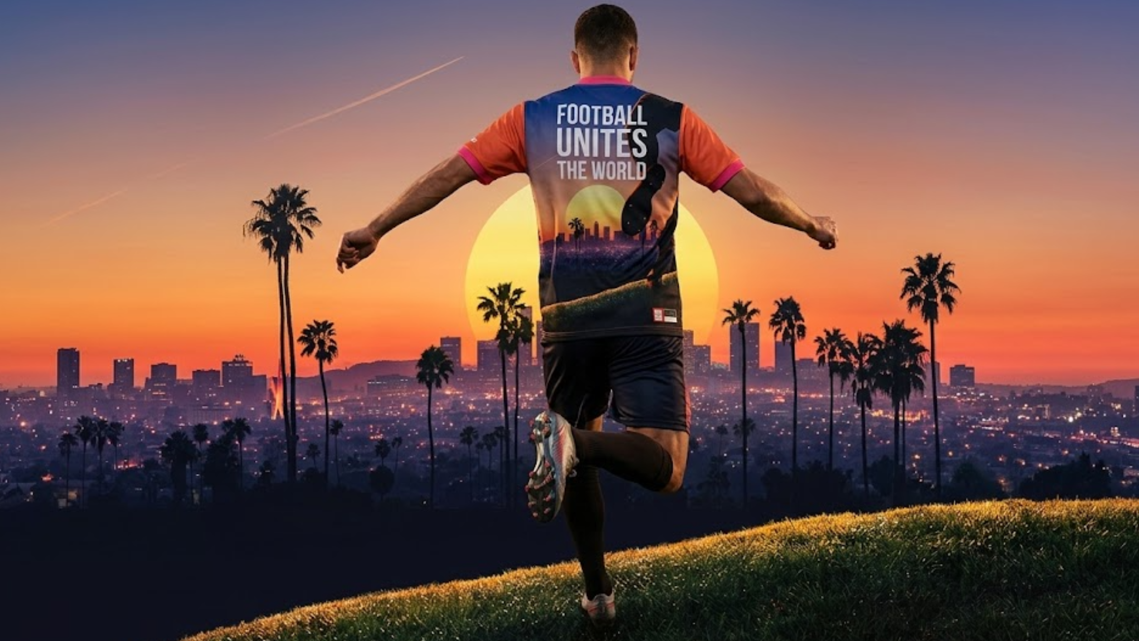 FIFA World Cup 2026 Los Angeles limited edition jersey sunset skyline hot pink palm trees SoCal streetwear football kit
