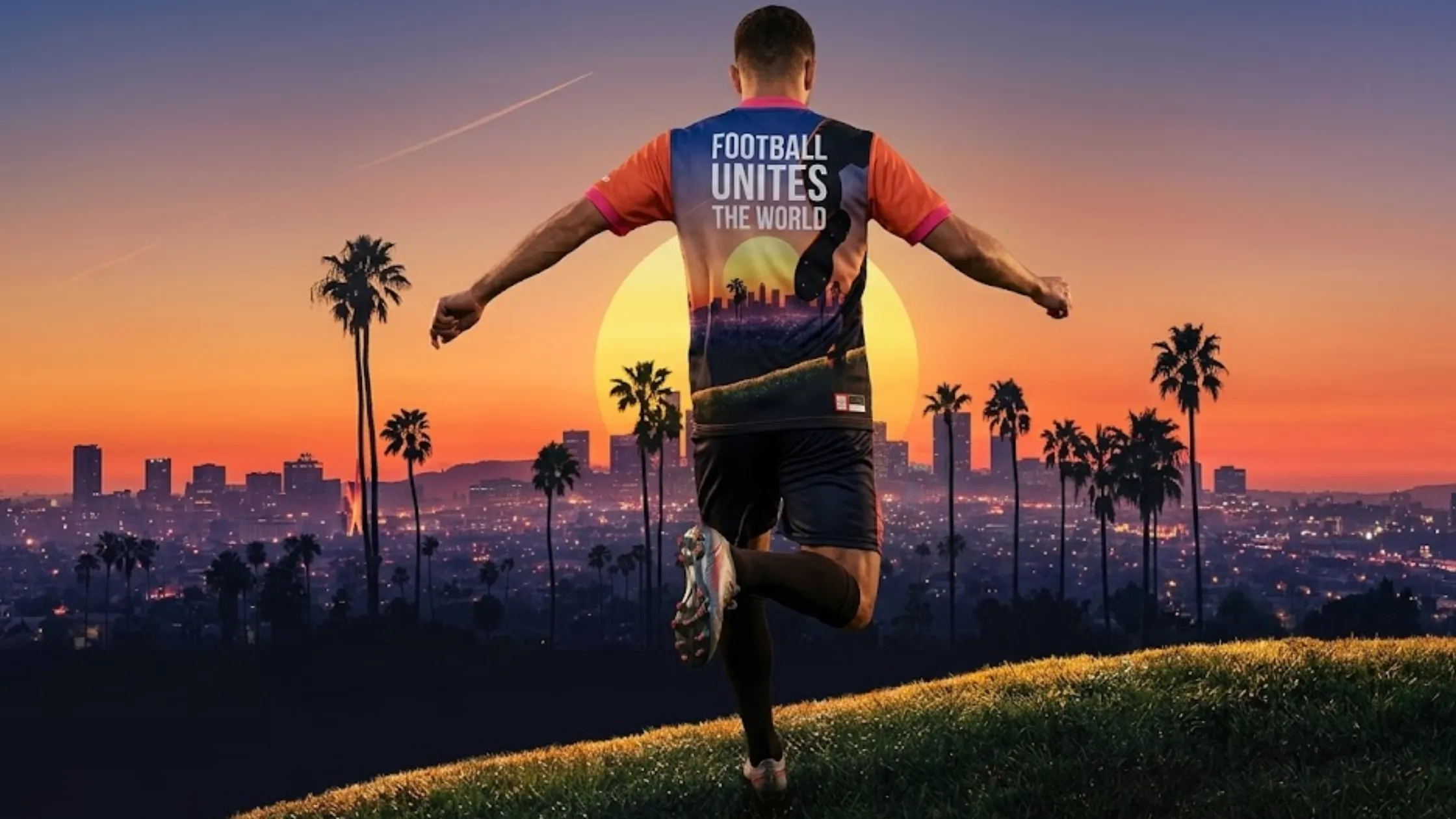 FIFA World Cup 2026 Los Angeles limited edition jersey sunset skyline hot pink palm trees SoCal streetwear football kit