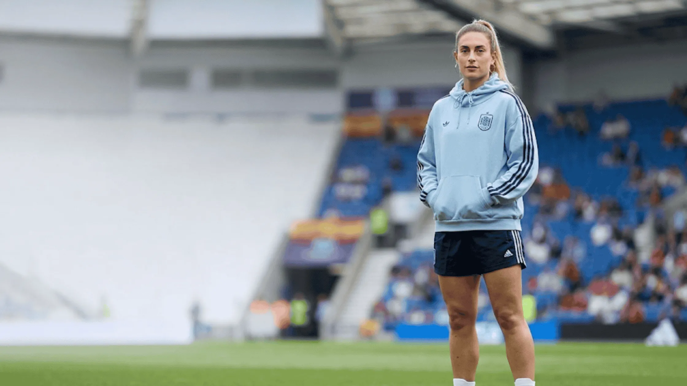 Alexia Putellas UEFA Women's EURO 2025 Final Adidas light blue hoodie blog banner image.