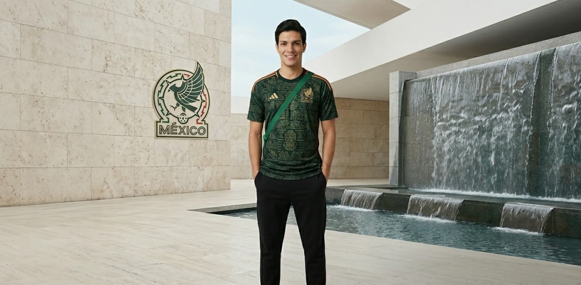 Someone Somewhere Mexico Lifestyle Jersey black charcoal football-inspired streetwear jersey with Aztec and Mayan pattern design