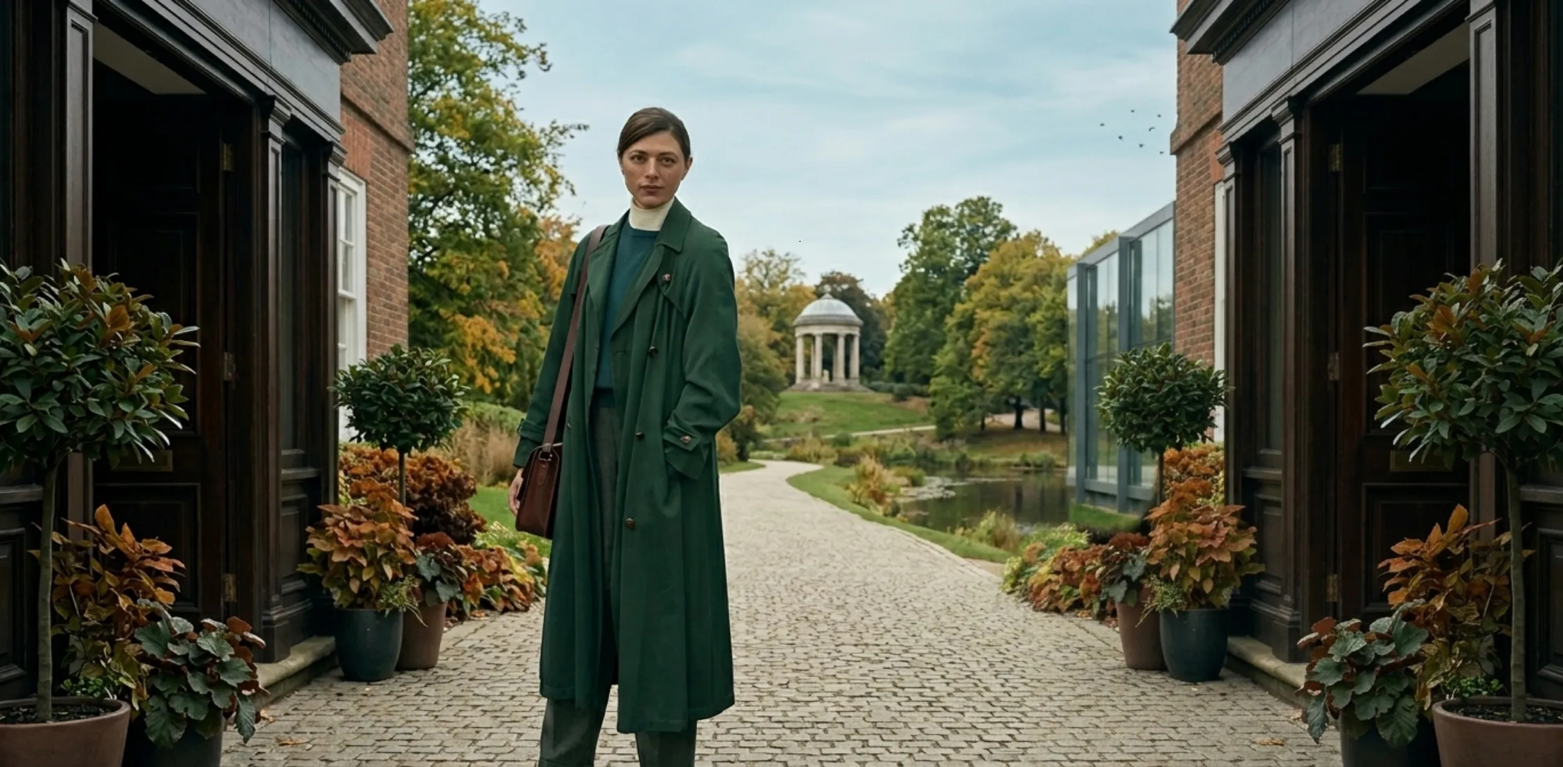 Legends 2026 Jasmine Blackborow Deep Green Double-Breasted Oversized Longline Trench Coat