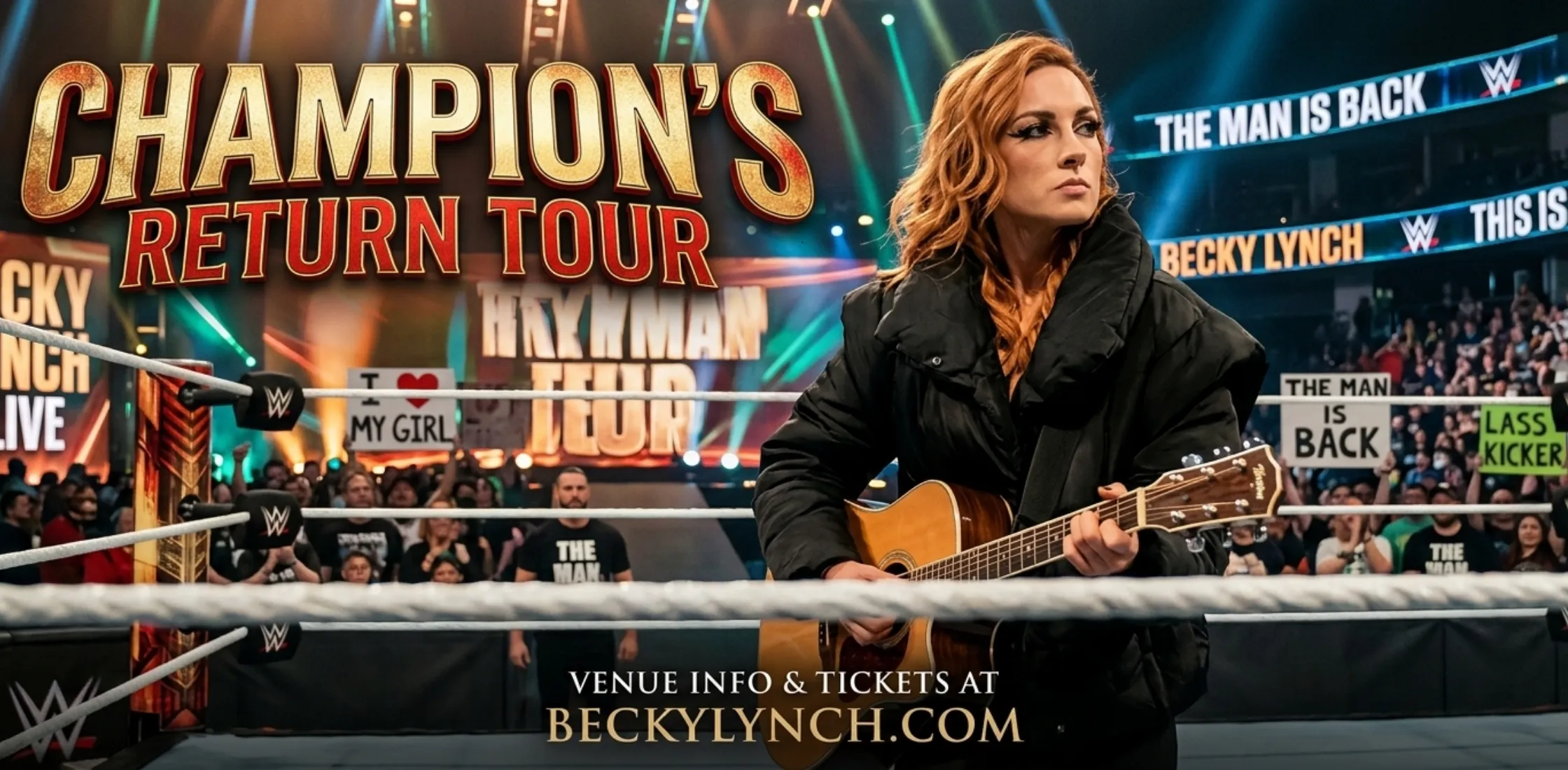Becky Lynch wearing a cropped black MA-1 bomber jacket on WWE Monday Night RAW 2026, styled as a bold streetwear fashion statement.