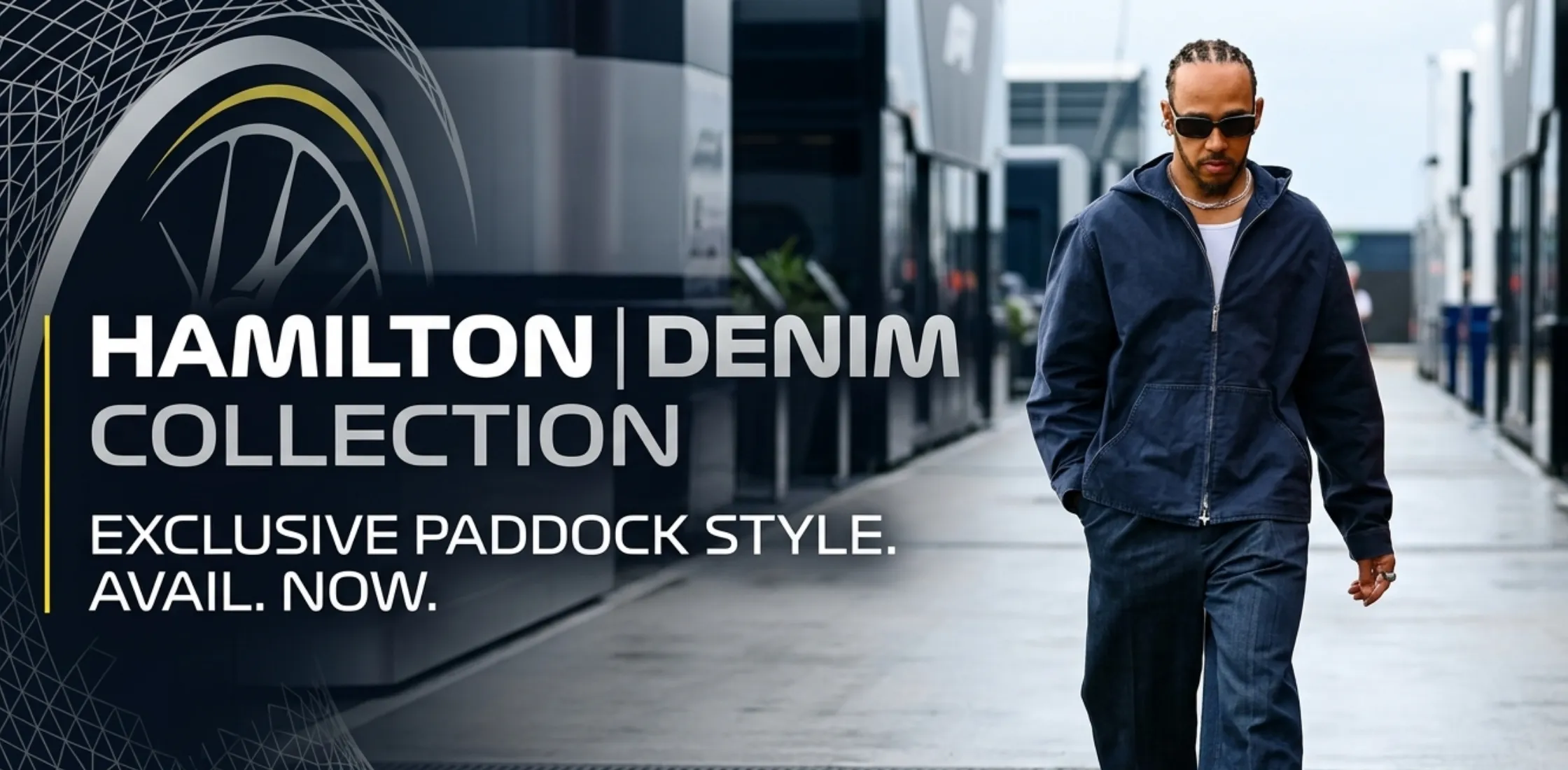 Lewis Hamilton Canadian Grand Prix blue hooded jacket in washed indigo cotton canvas streetwear style