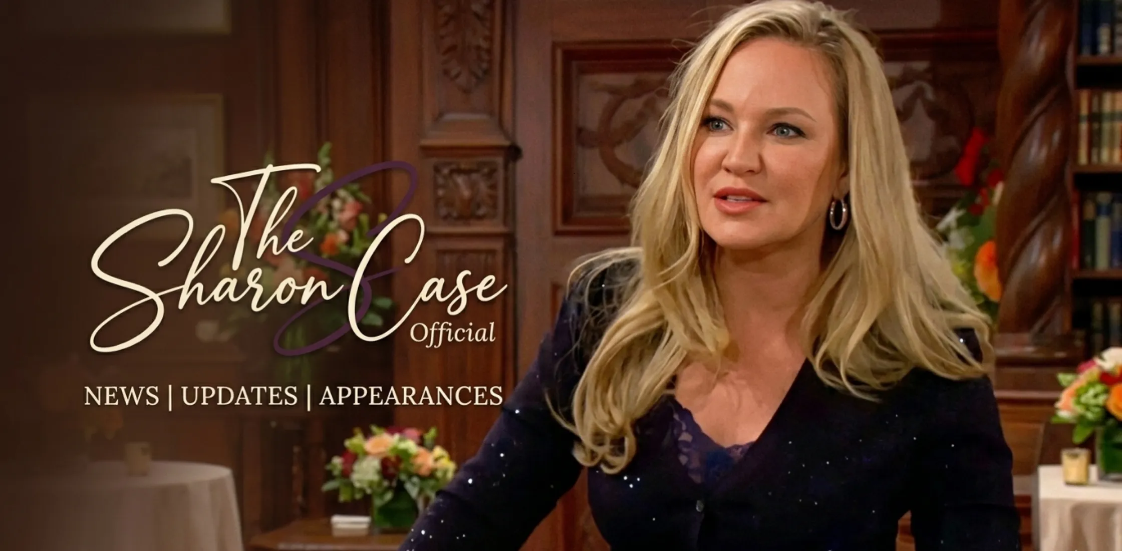 Sharon Newman 2026 embellished midnight navy cardigan with crystal detailing and tailored slim fit inspired by The Young and the Restless elegance