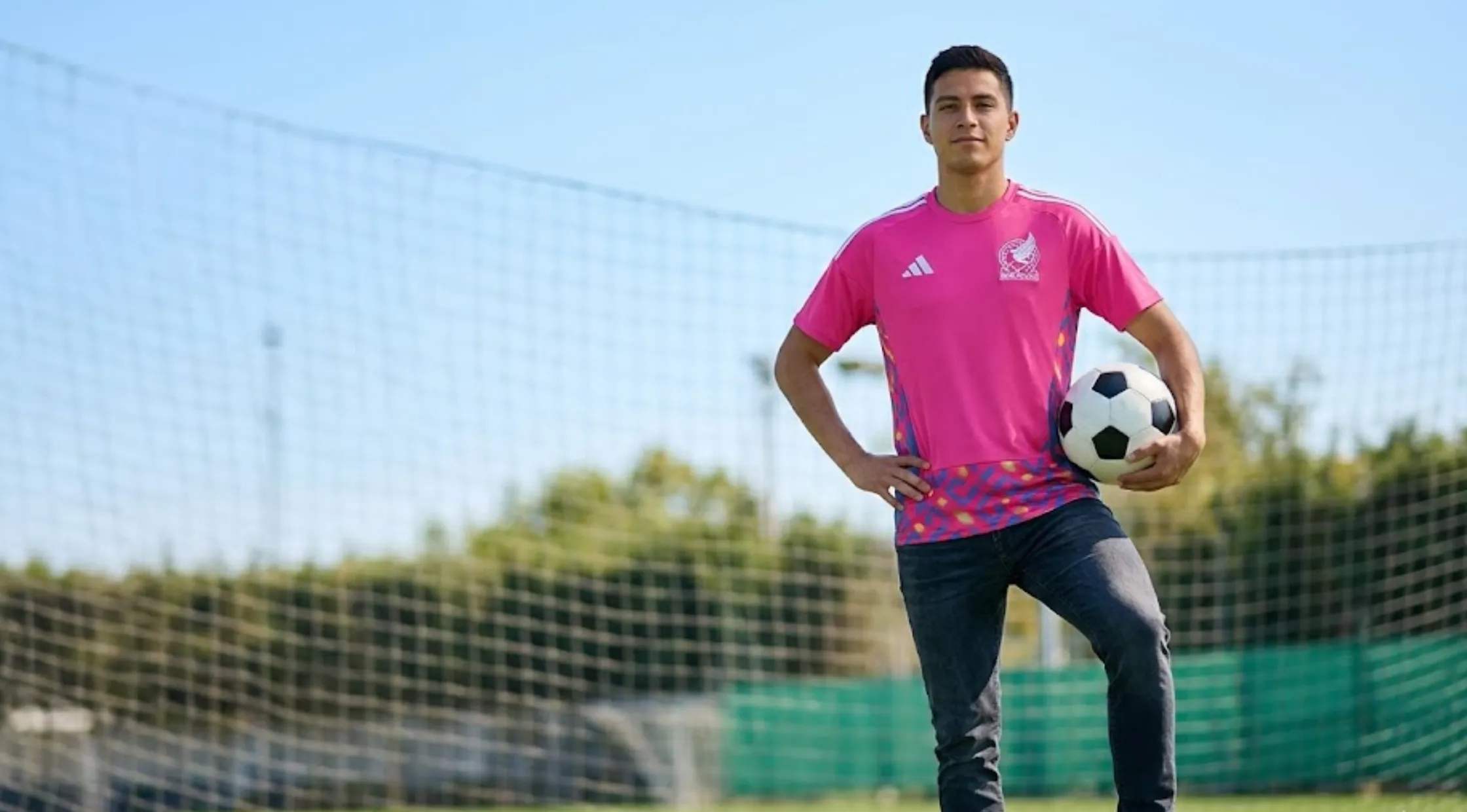 FIFA World Cup Mexico 26 Home Goalkeeper Pink Jersey with Aztec Geometric Graphic Print and Mexico Crest