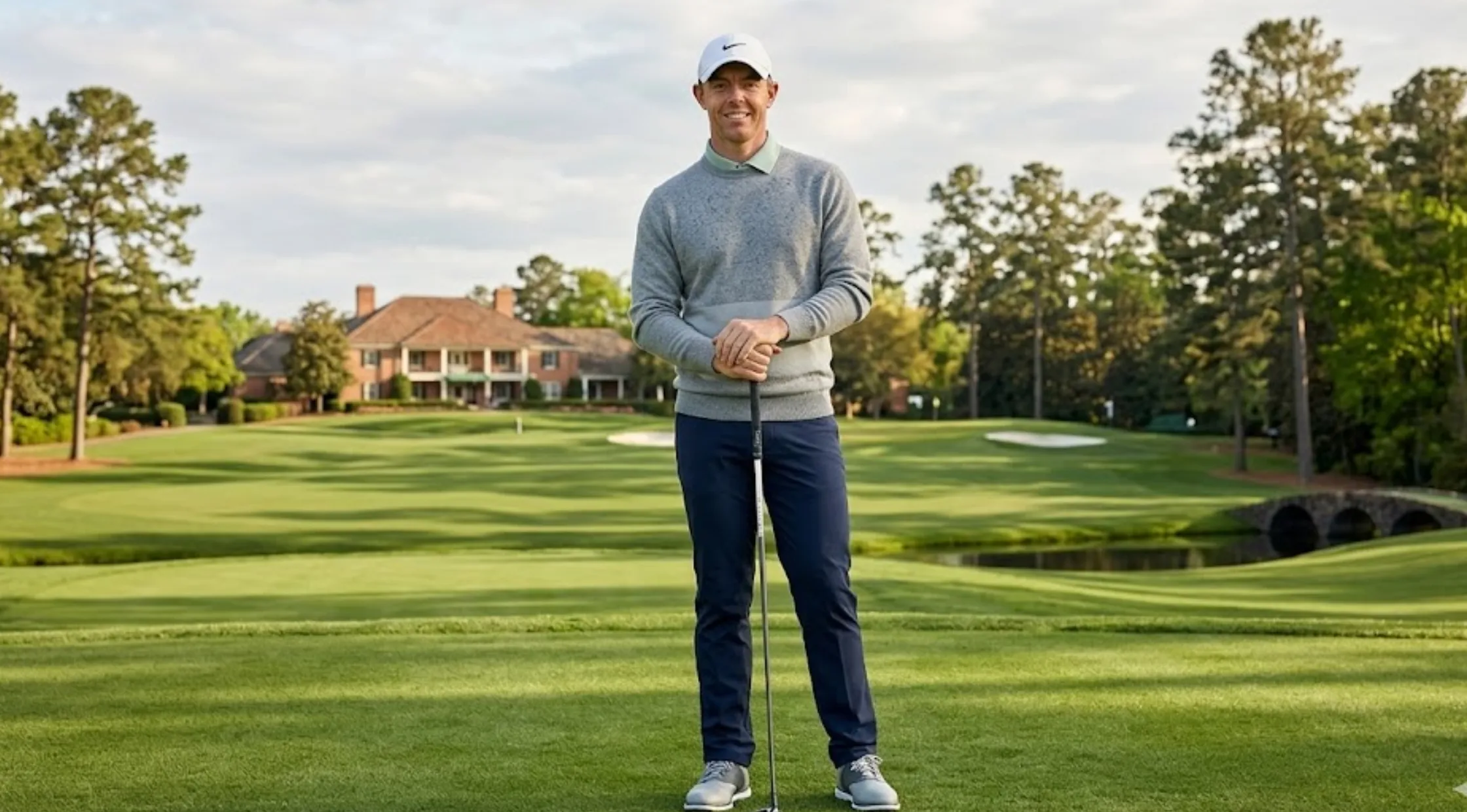 Rory McIlroy Crown Australian Open 2025 Heather Grey Crewneck Golf Sweatshirt