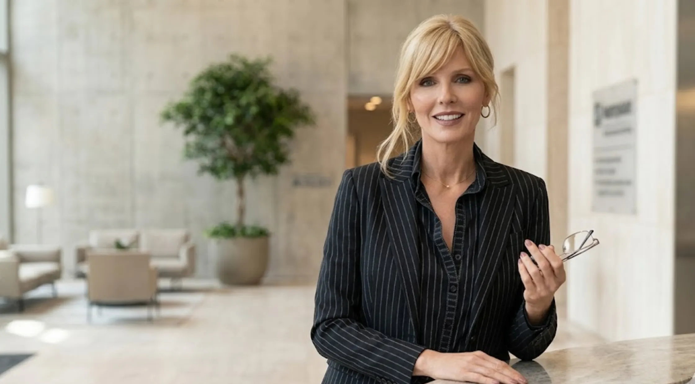 Dutton Ranch Beth Dutton Black Pinstripe Button-Down Shirt with Tailored Fit