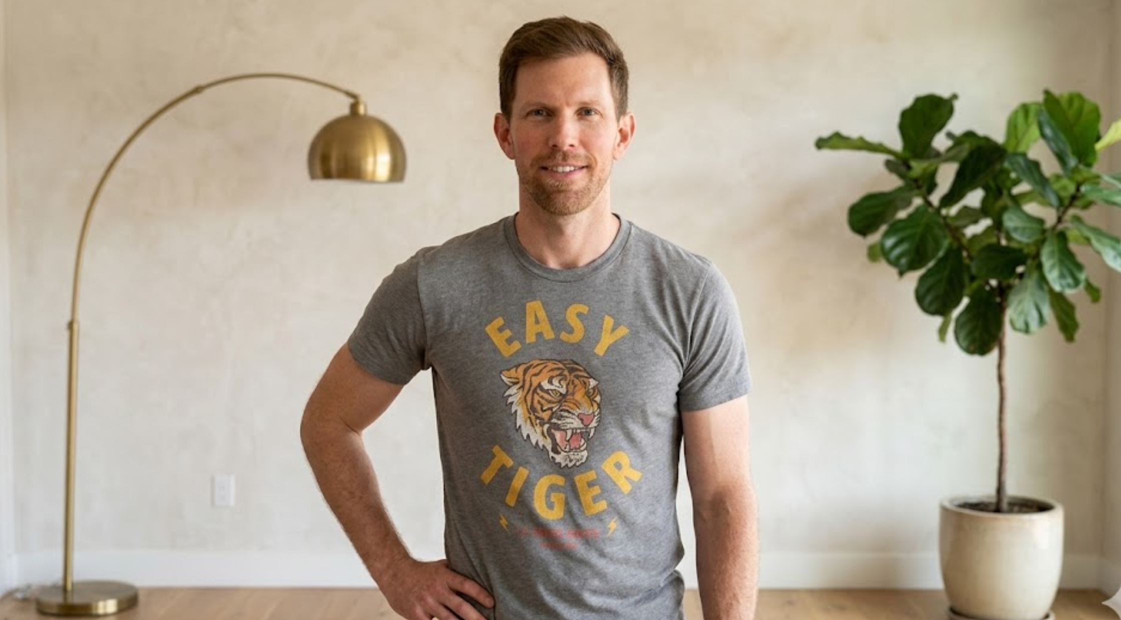 The Valley S03 Luke Broderick Easy Tiger Graphic Heather Grey Vintage T-Shirt