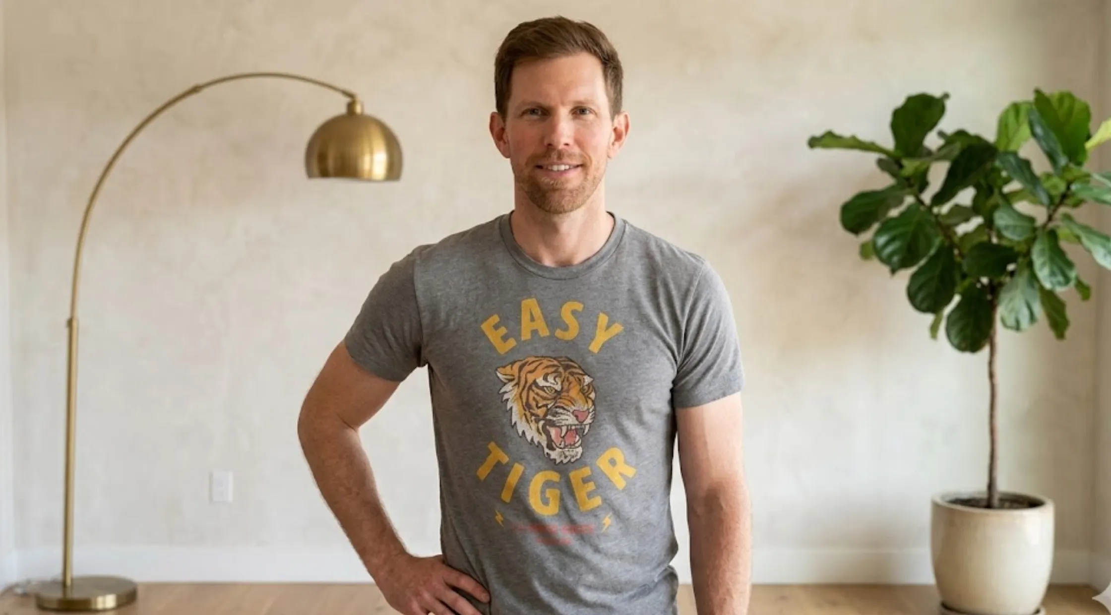 The Valley S03 Luke Broderick Easy Tiger Graphic Heather Grey Vintage T-Shirt