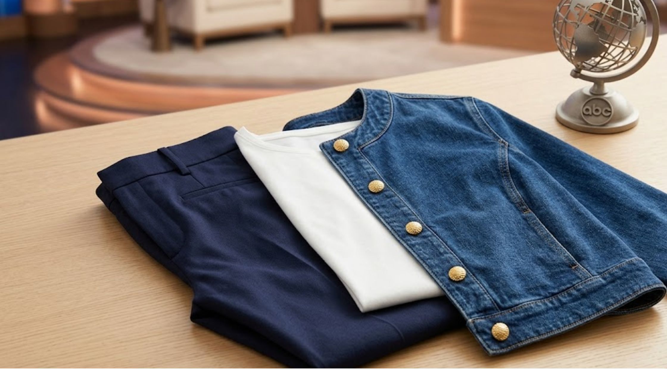 Looking for the Perfect TV-Inspired Denim Layer Try The View Joy Behar Collarless Denim Jacket