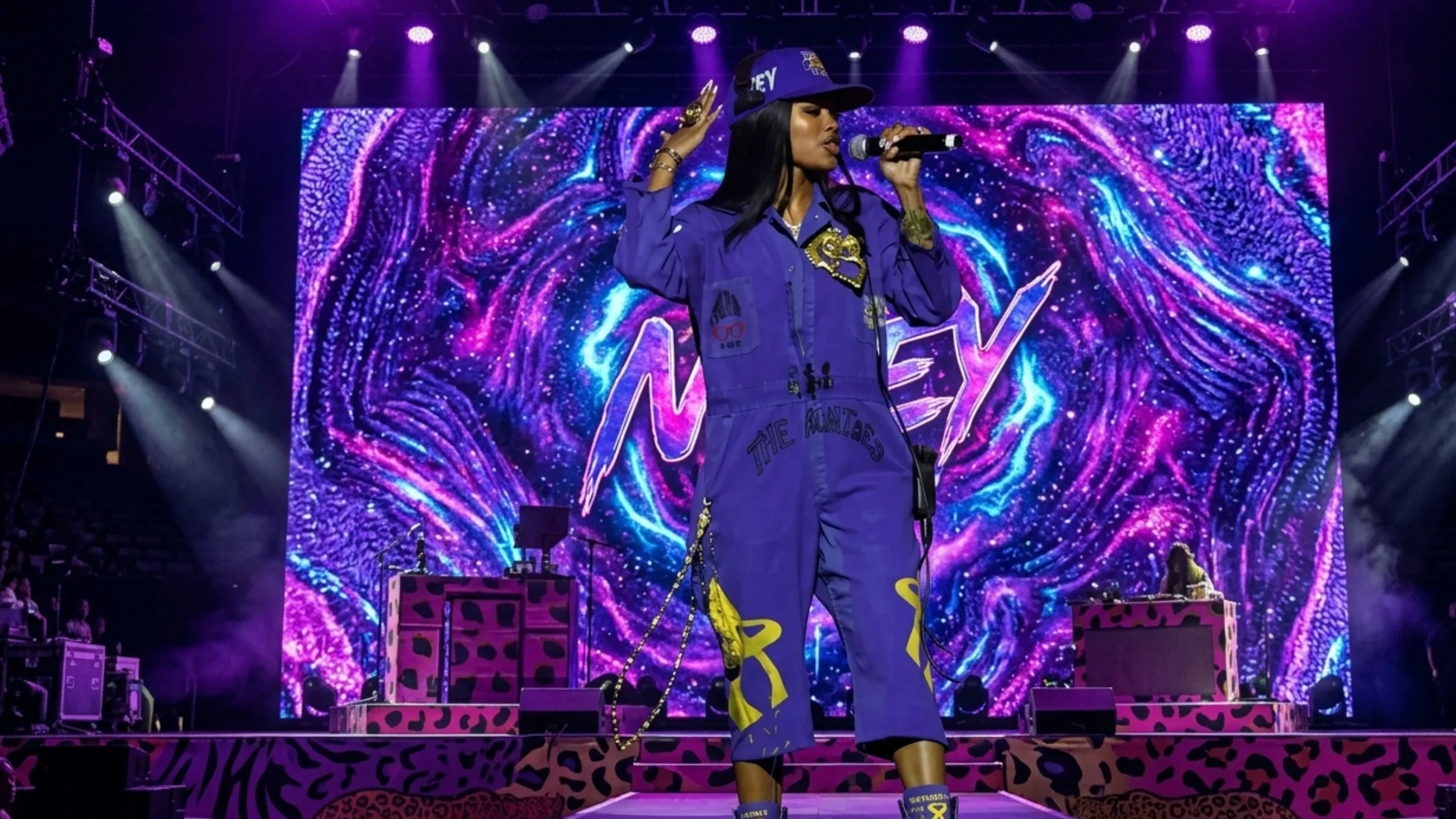 Teyana Taylor Purple Jumpsuit