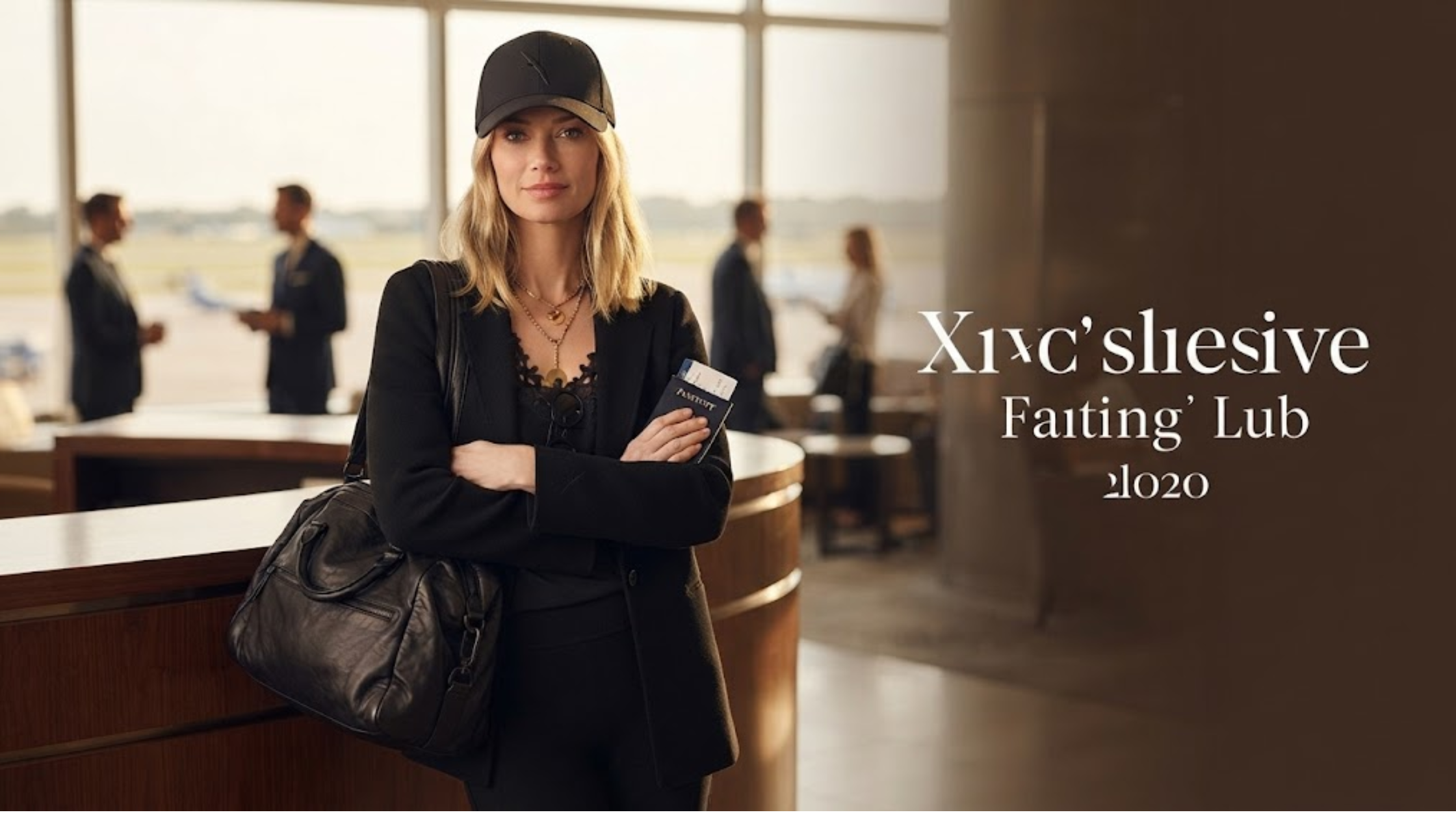 NYC Airport Emily Blunt Black Oversized Open Front Blazer Jacket