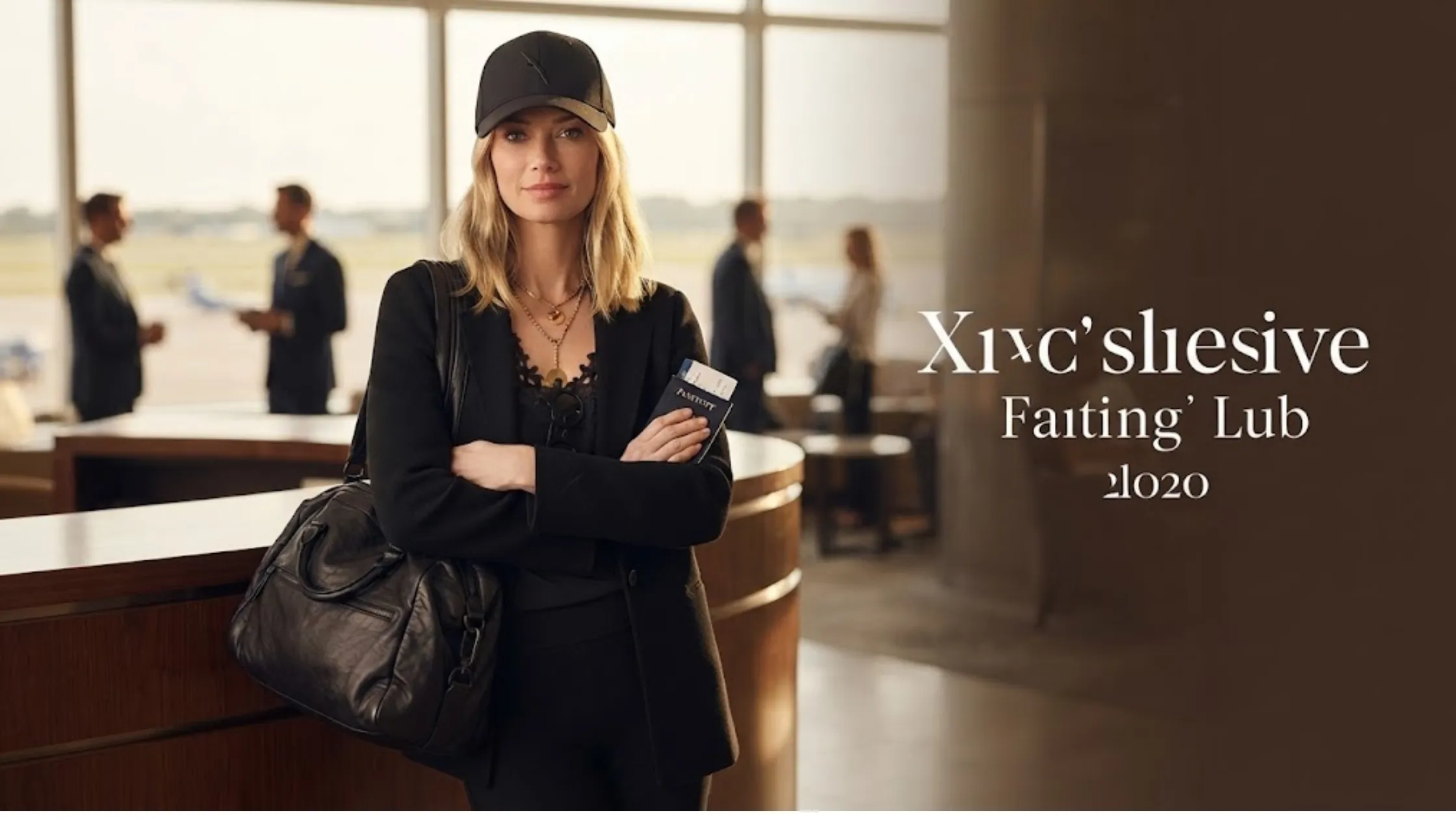 NYC Airport Emily Blunt Black Oversized Open Front Blazer Jacket