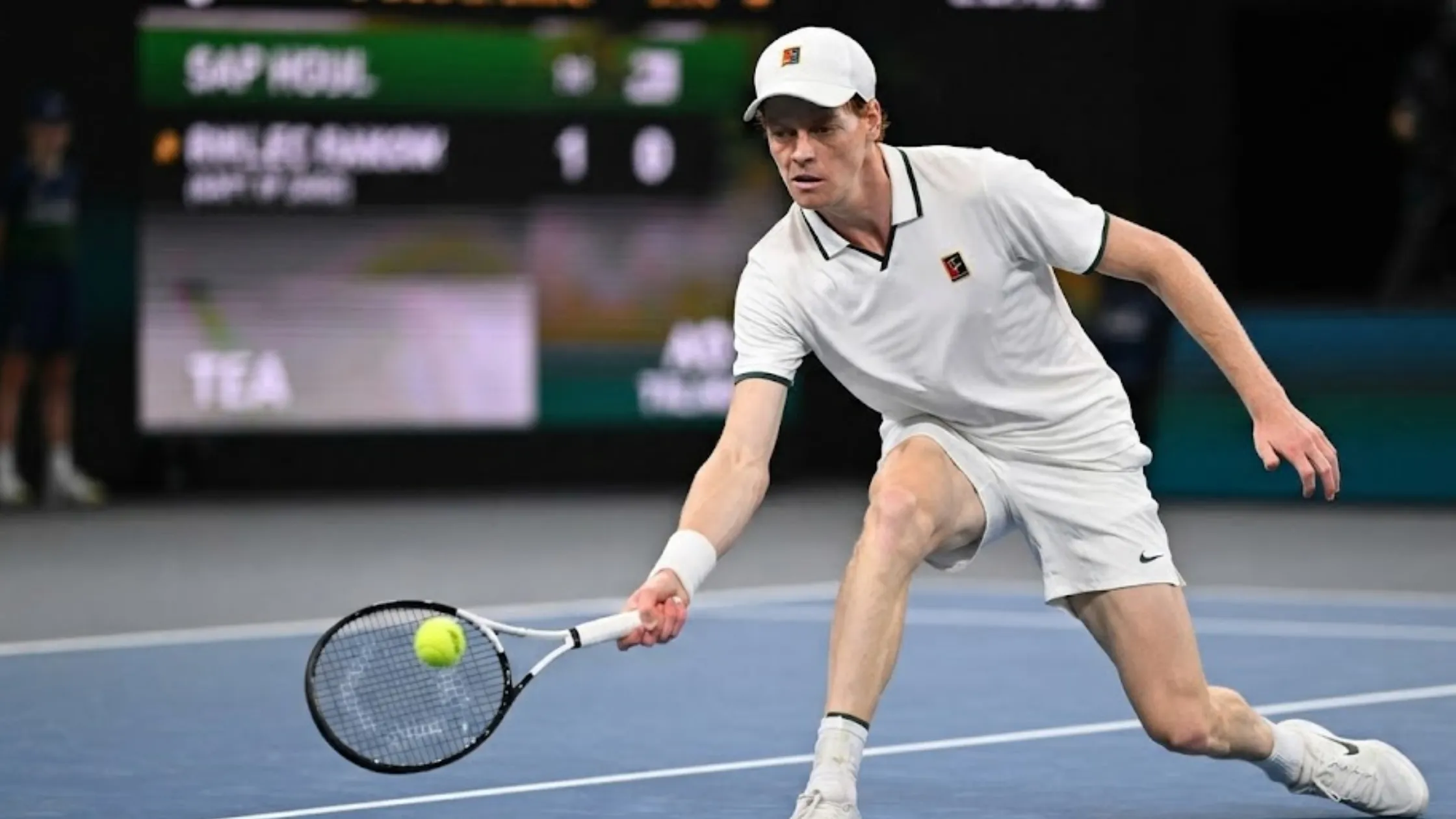 Jannik Sinner Wimbledon Tennis Championships 2026 White Performance Mesh Polo Shirt with Green Trim