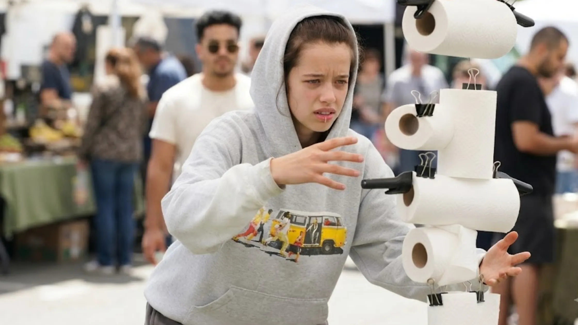 Shiloh Jolie Los Angeles 2026 Little Miss Sunshine Graphic Heather Grey Oversized Pullover Hoodie