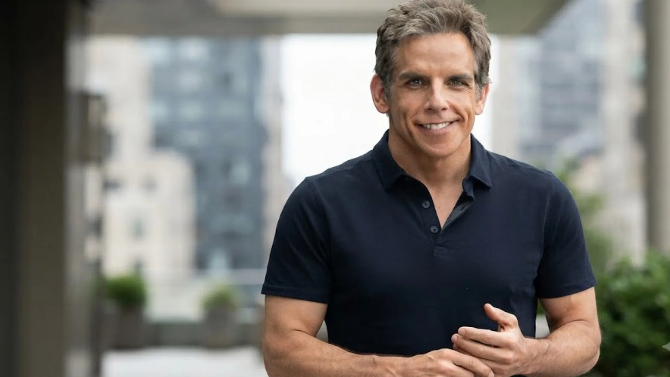 Ben Stiller Wimbledon Championships 2026 Black Three Button Performance Polo Shirt