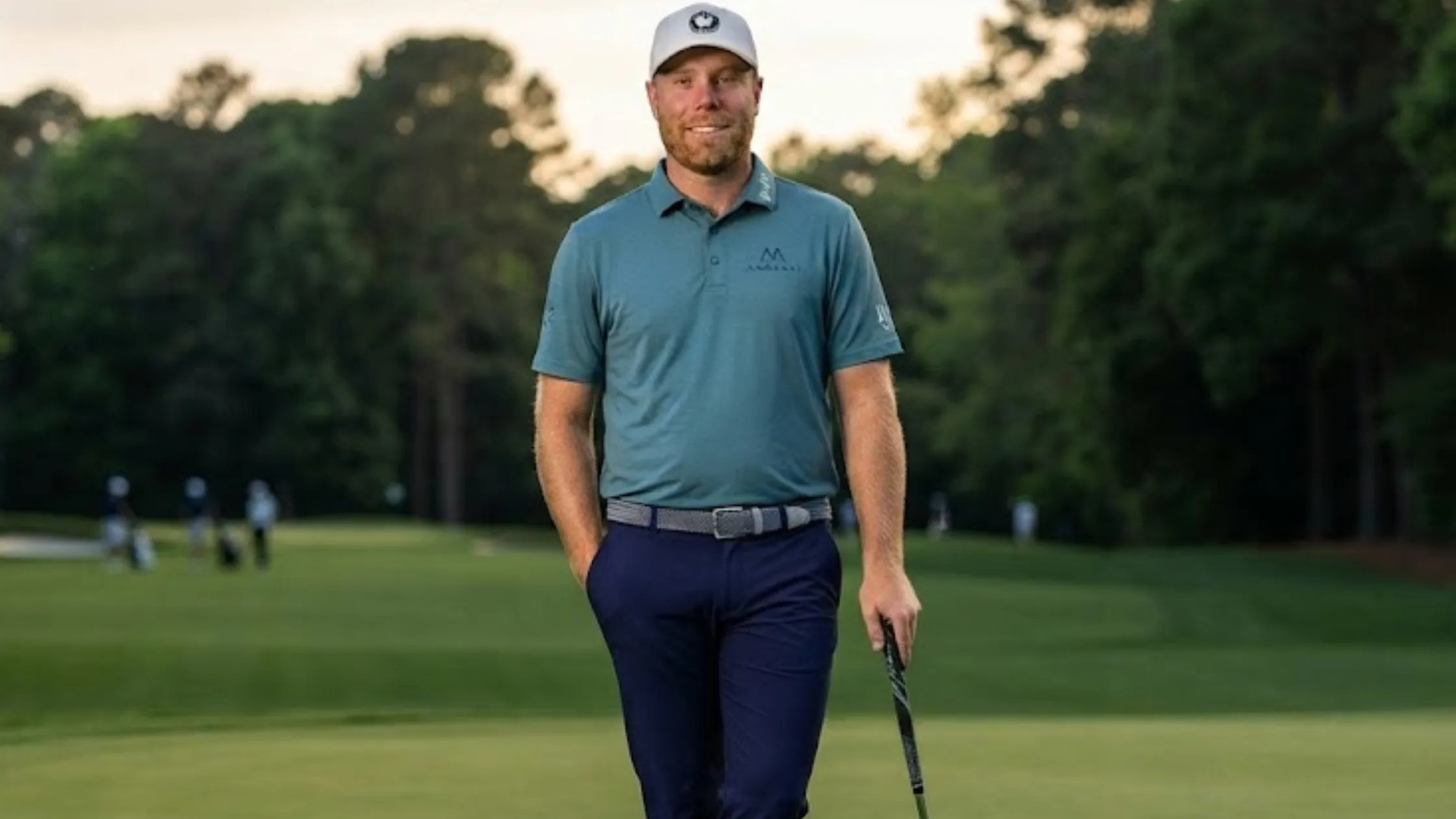 Joe Pavelski American Century Championship 2026 ALMA Sleeve Logo Teal Performance Golf Polo Shirt