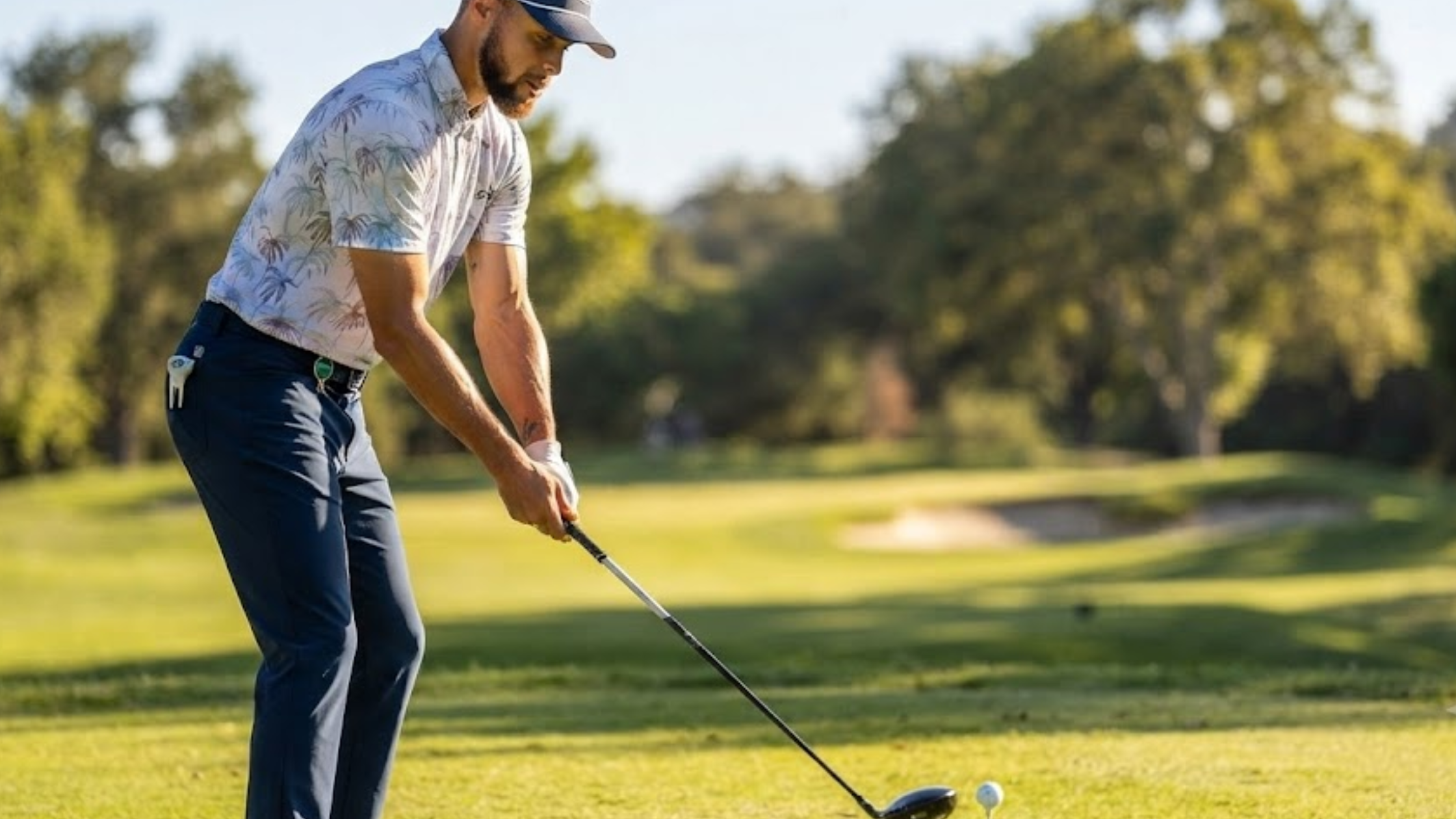 Stephen Curry ACC Celebrity-Am Tournament Palm Tree Print Performance Golf Polo Shirt