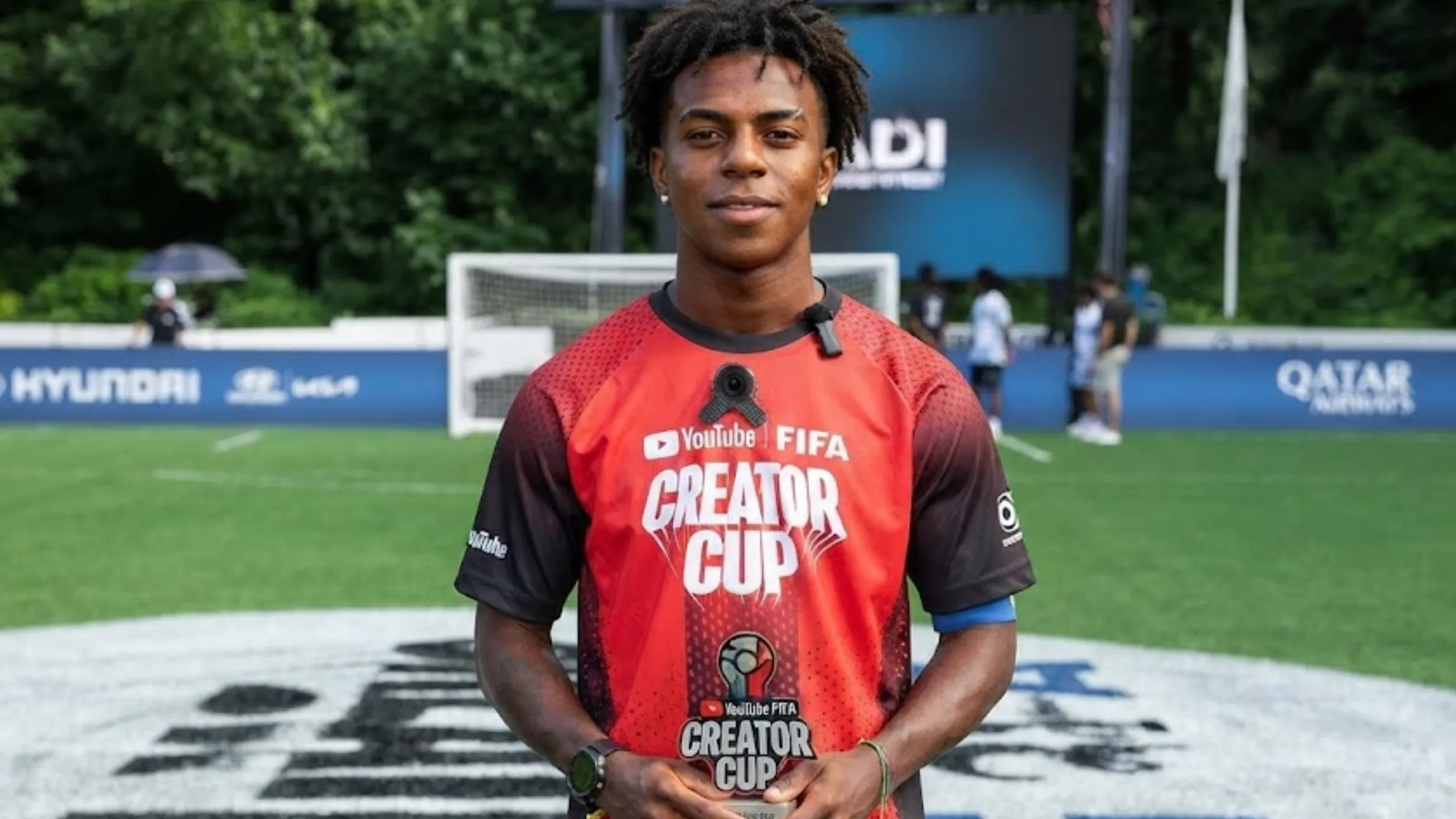 IShowSpeed YouTube FIFA Creator Cup Red and Black Graphic T-Shirt with Speed 7 Back Print