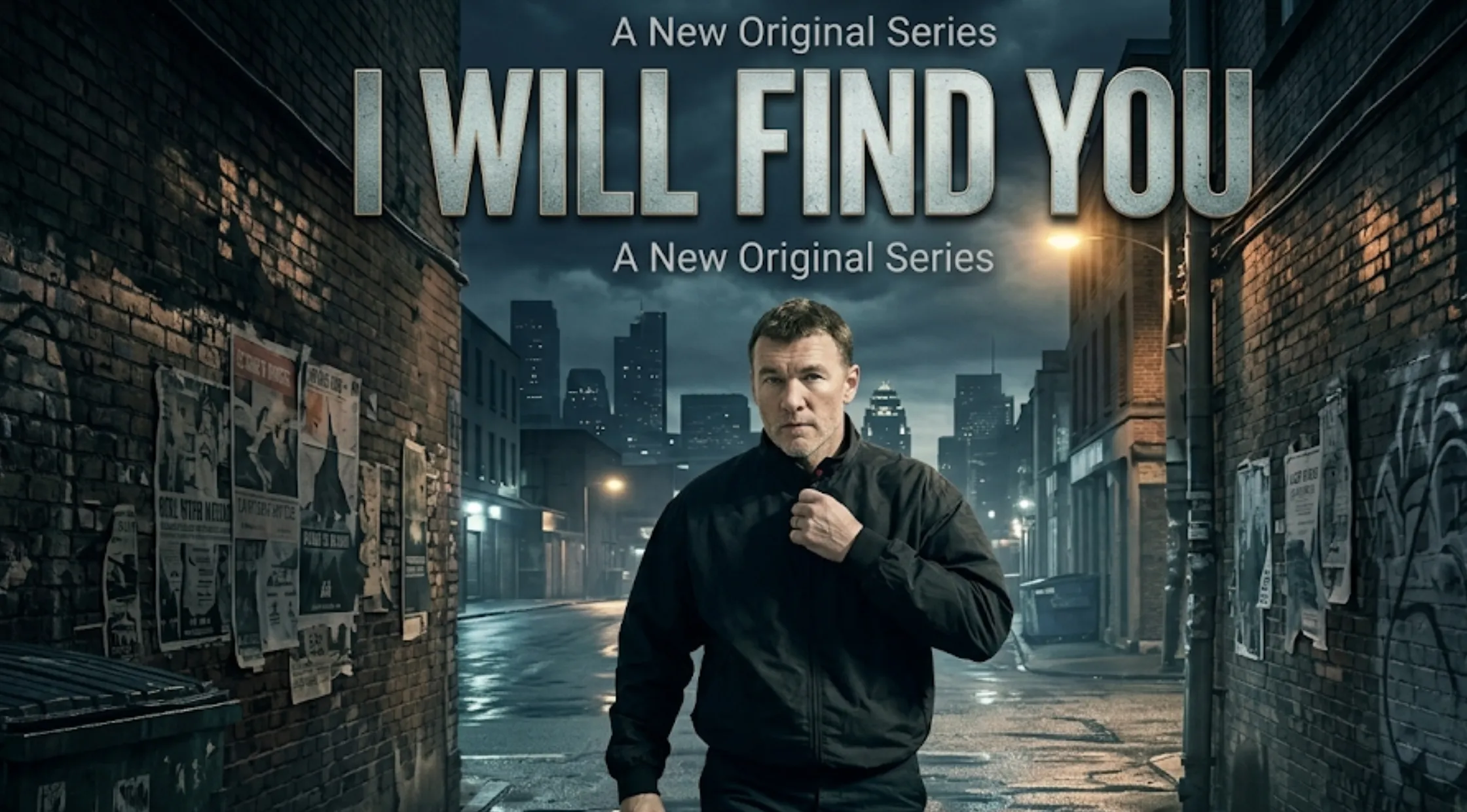 David Burroughs I Will Find You Promo Black Jacket with full zip front and stand collar
