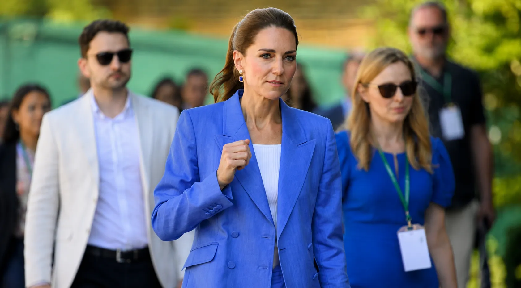 Catherine Princess of Wales The Championships Wimbledon 2026 Blue Double Breasted Blazer and Wide Leg Suit Set