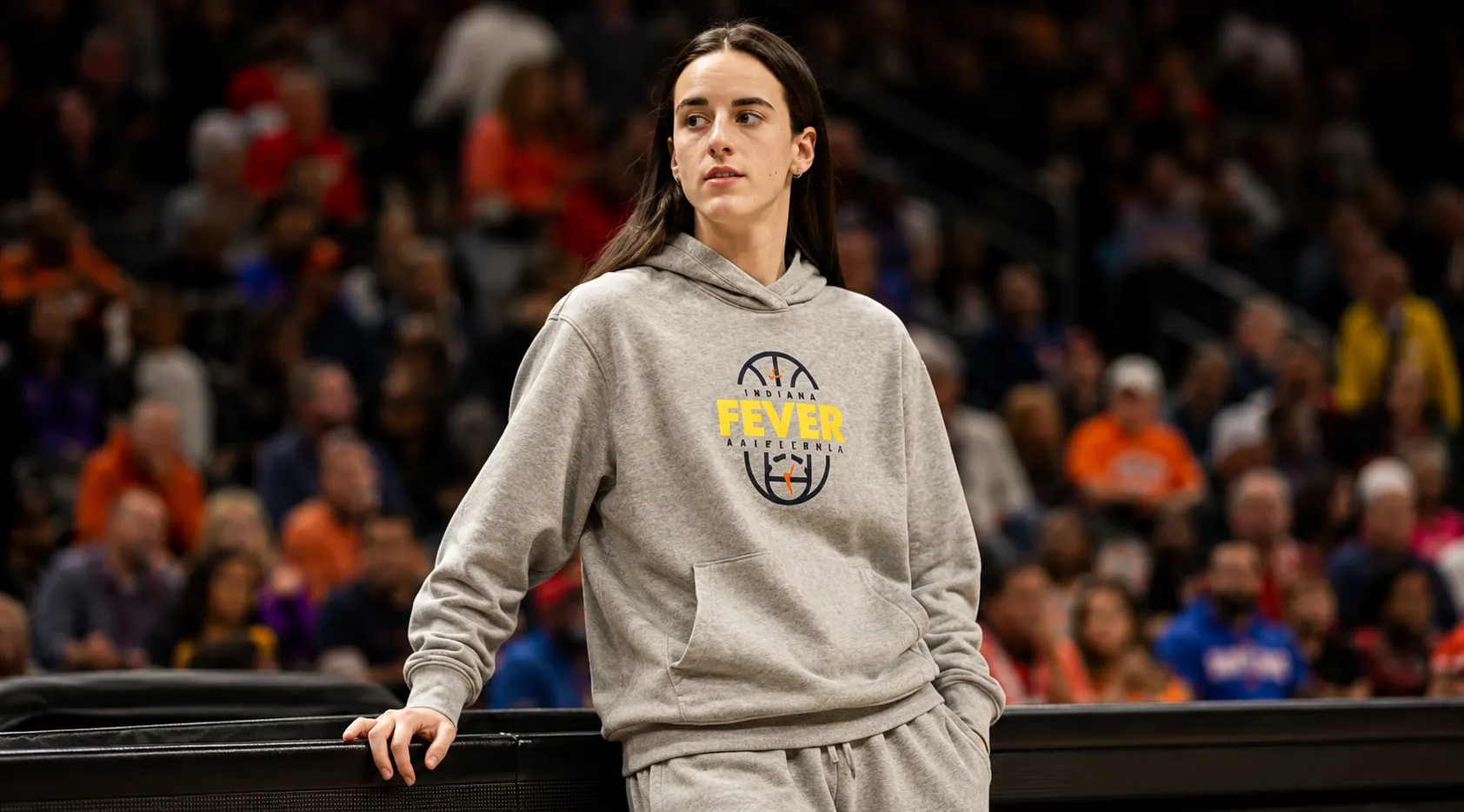 Caitlin Clark Indiana Fever vs Phoenix Mercury Grey Pullover Hoodie with Indiana Fever Team Graphic