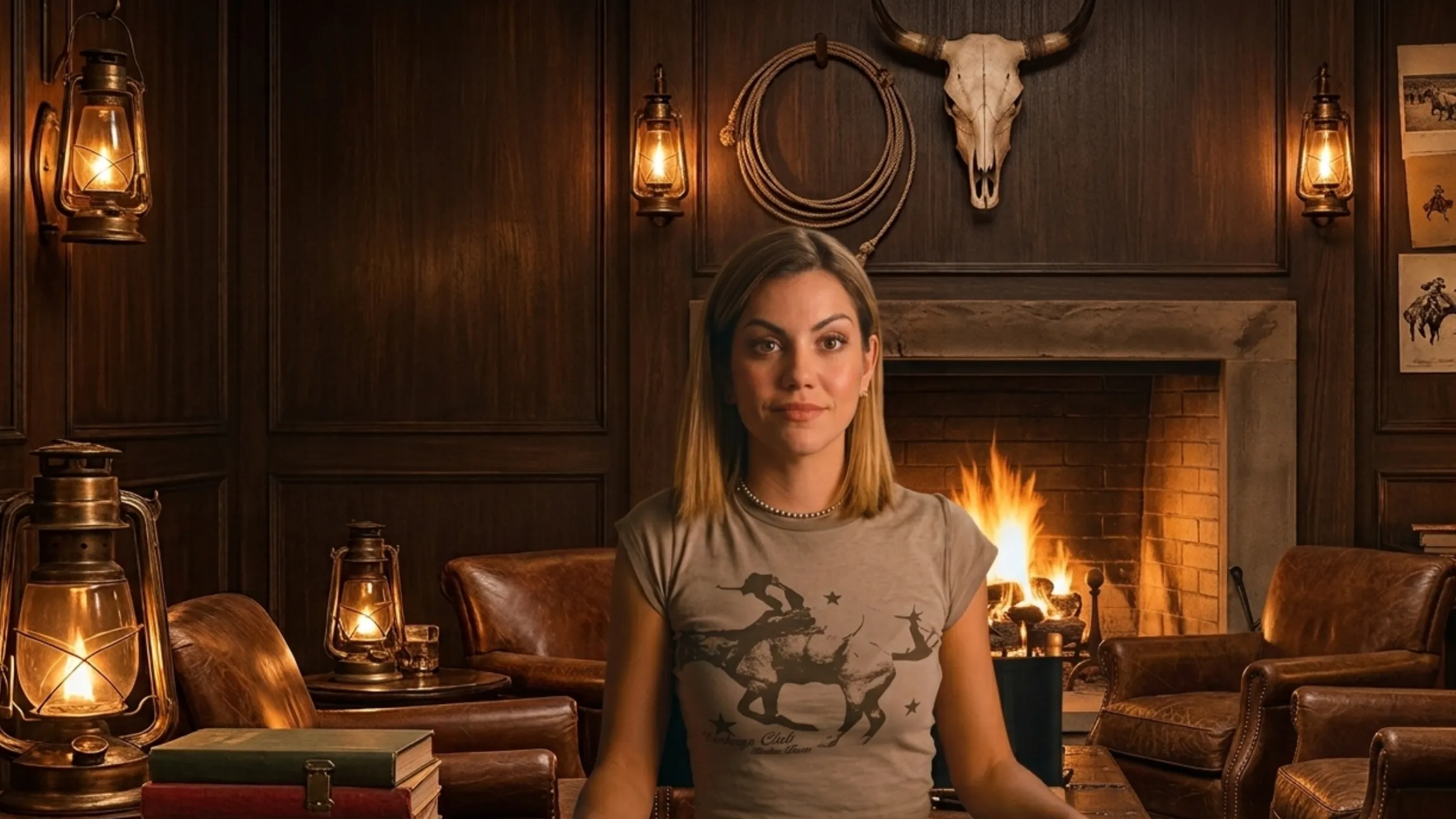 The Wrong Paris 2025 Heather Cowboys Club Printed Grey Cropped Tee with vintage rodeo graphic