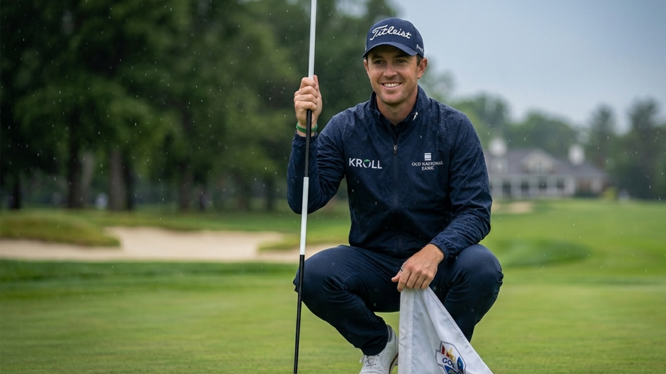 Michael Brennan Genesis Scottish Open 2026 Navy Half-Zip Short Sleeve Performance Golf Jacket