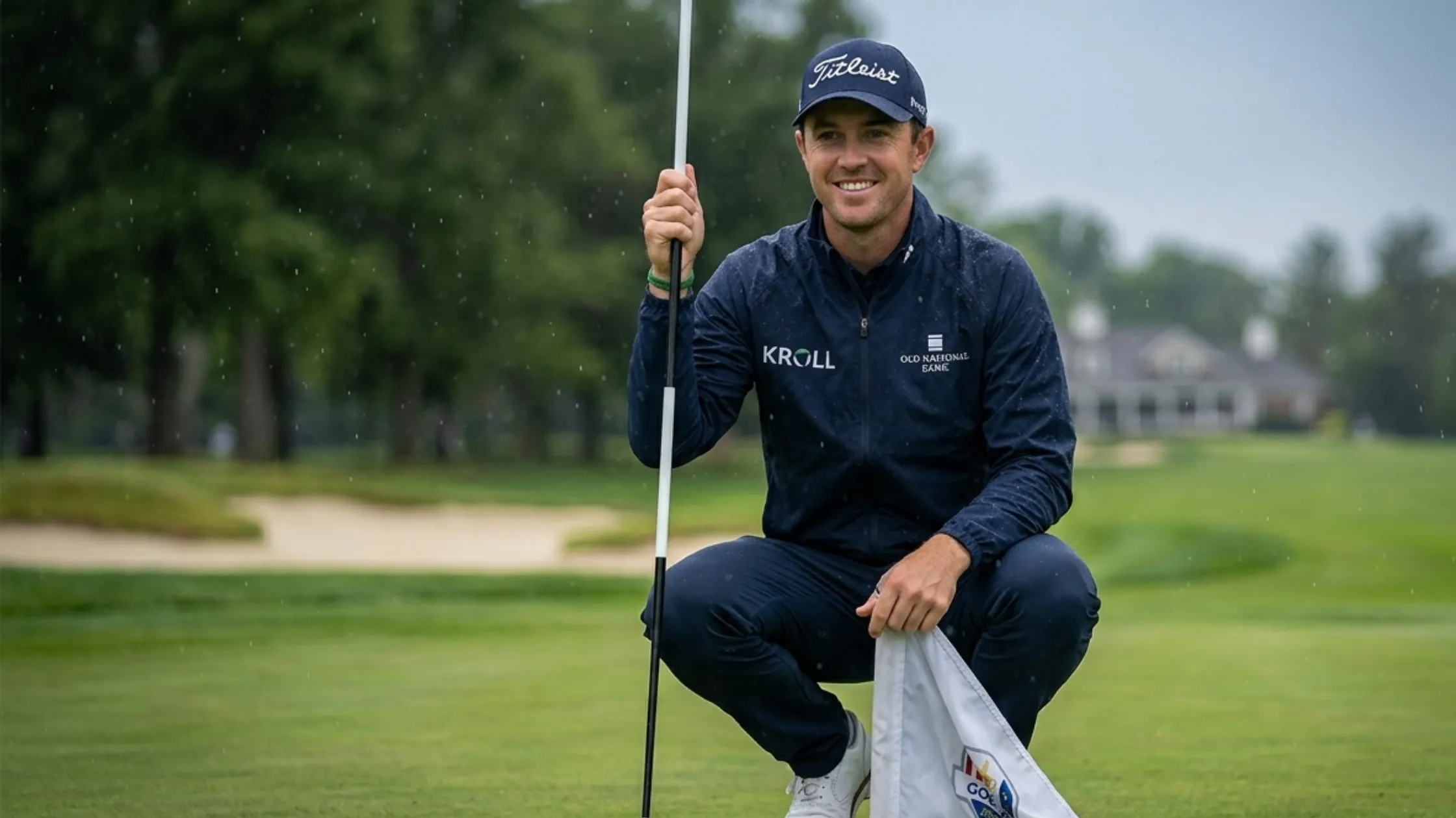 Michael Brennan Genesis Scottish Open 2026 Navy Half-Zip Short Sleeve Performance Golf Jacket