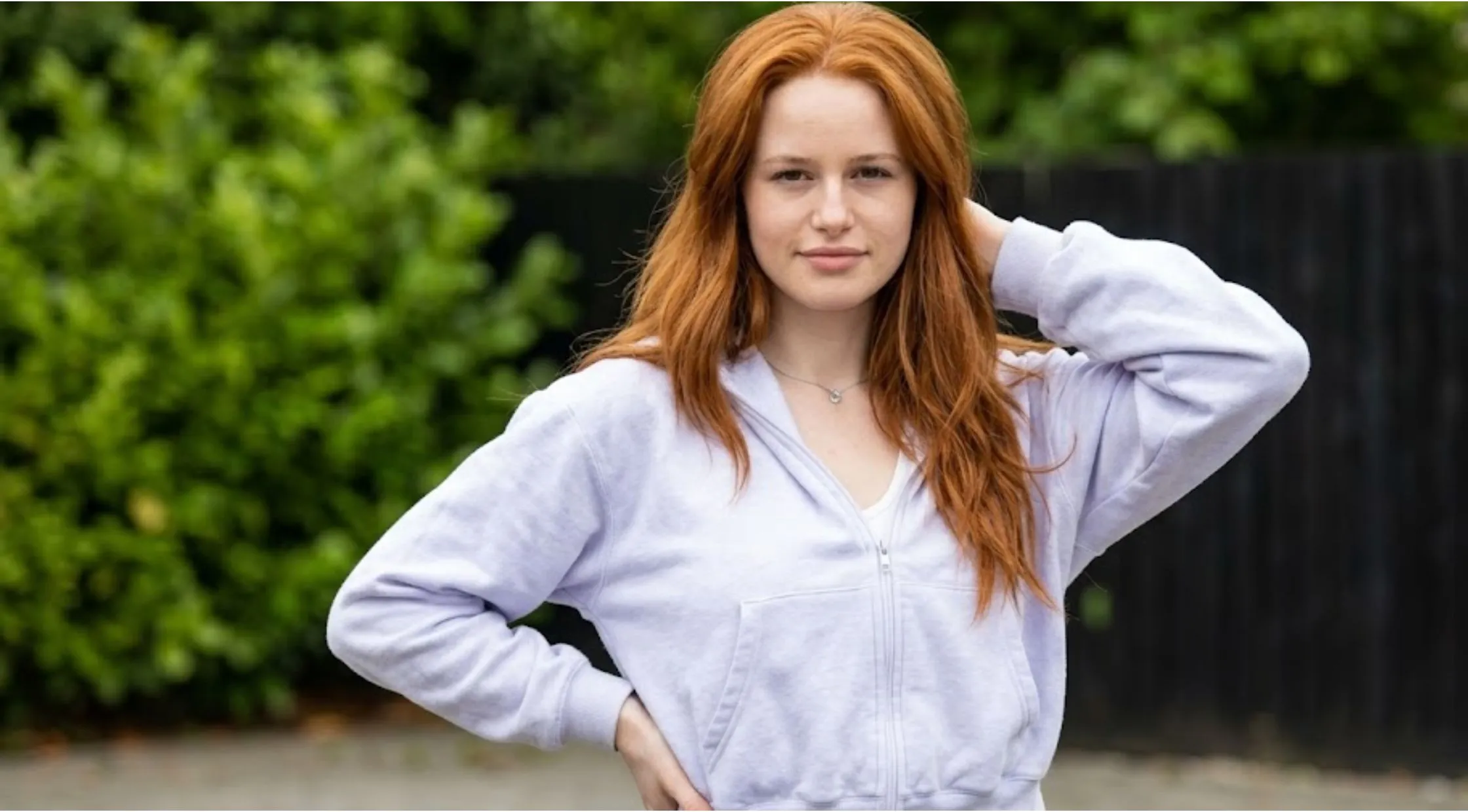 Why Madelaine Petsch’s Los Angeles Grey Hoodie is the Ultimate Off-Duty Streetwear Staple