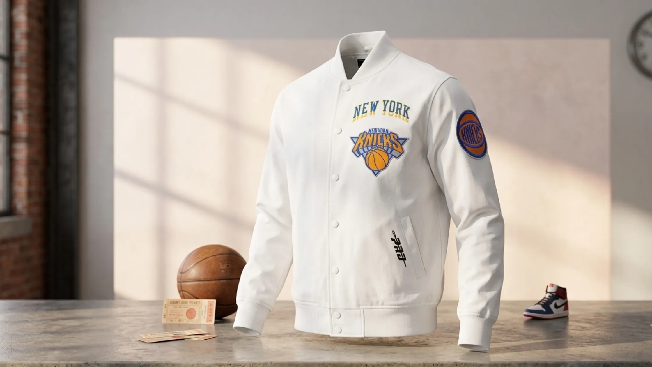New York Knicks Pro Standard White Satin Jacket