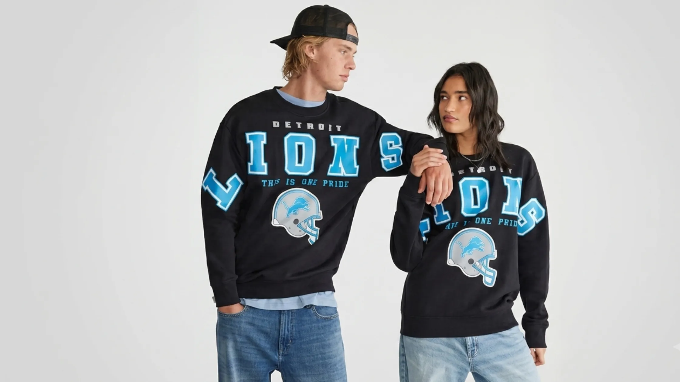 Aeropostale Detroit Lions Crew Sweatshirt